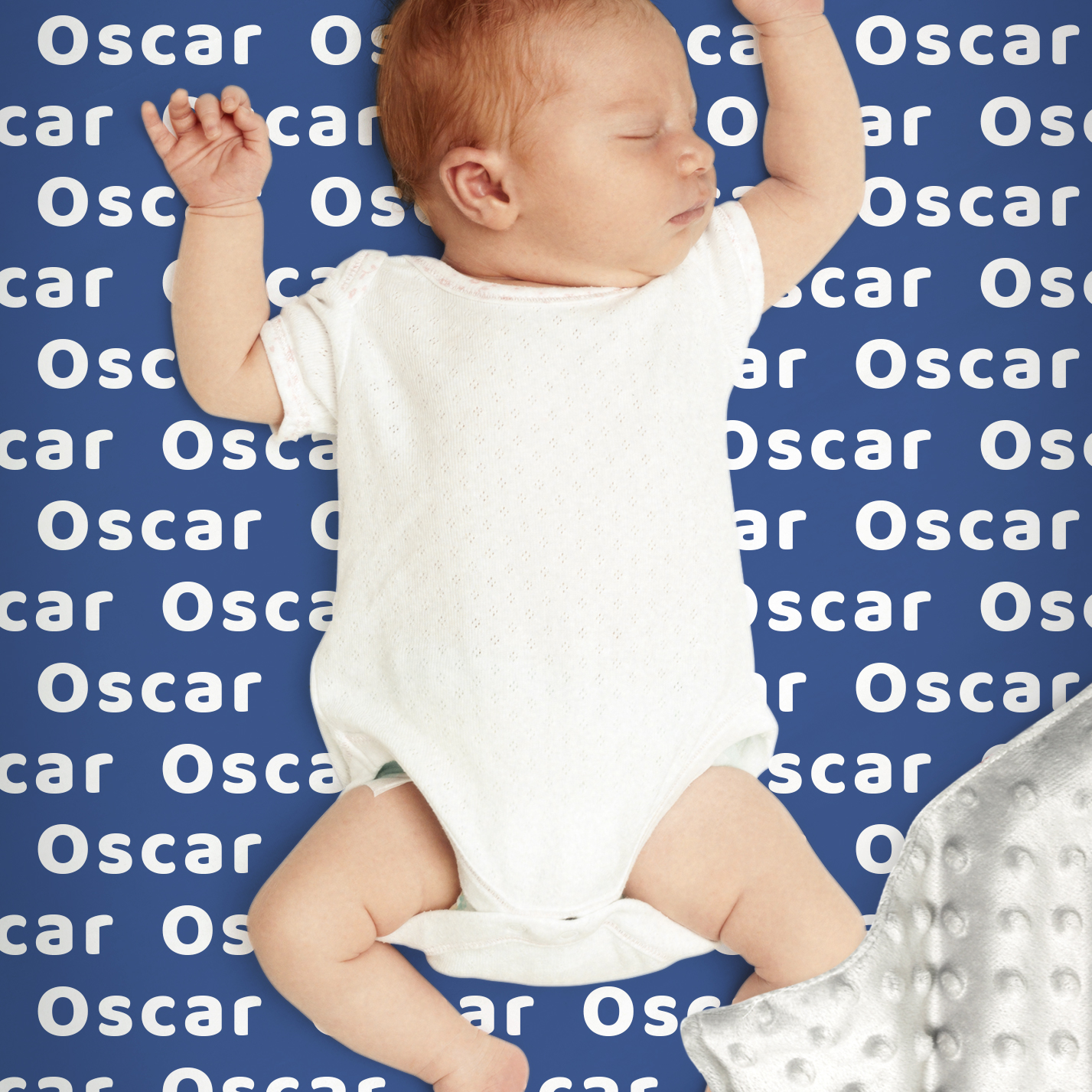 Oscar's Dark Blue Fleece Personalized Name Blanket