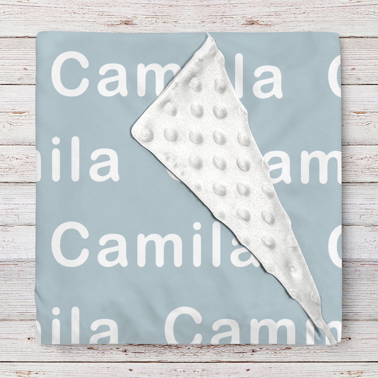 Camila's Light Gray Tone Personalized Fleece Baby Blanket