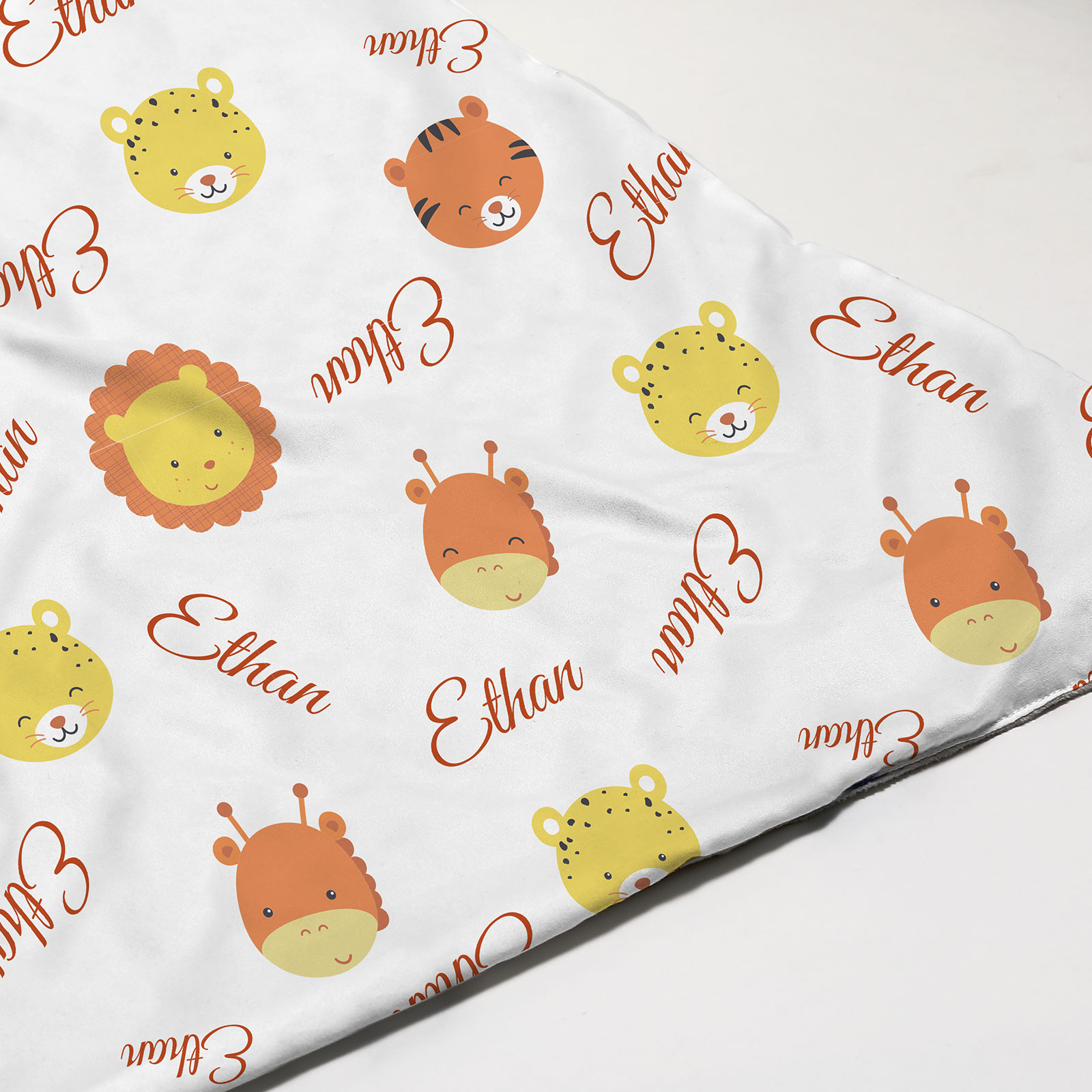 Personalized Baby Name Blanket, Safari Animals