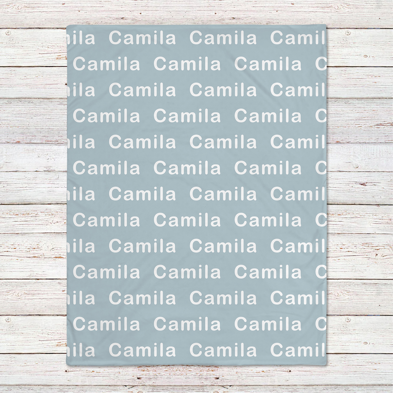 Camila's Light Gray Tone Personalized Fleece Baby Blanket