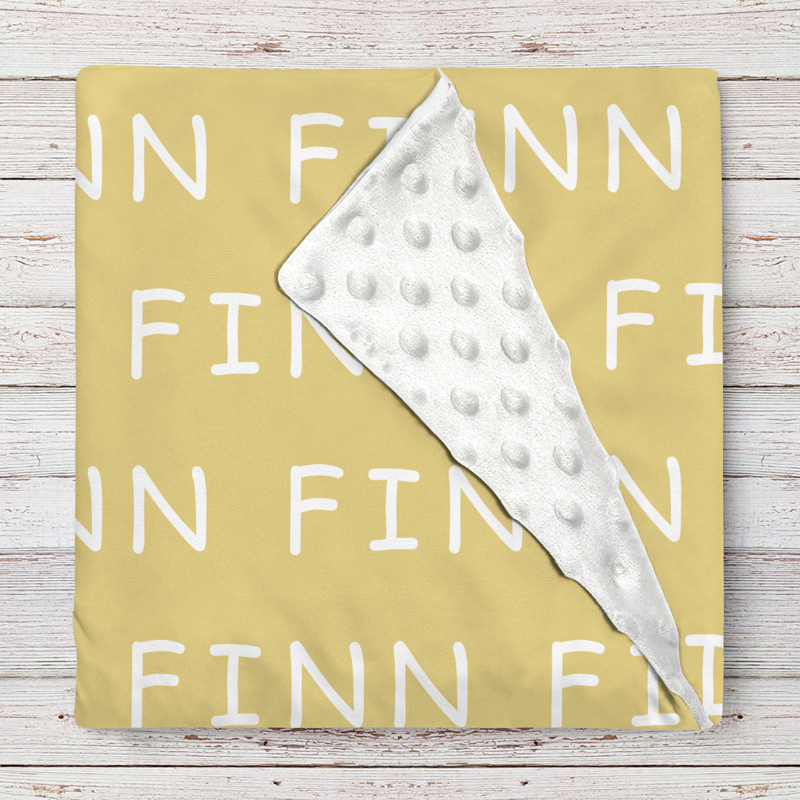 Finn's Grayish Yellow Brown Personalized Baby Blanket