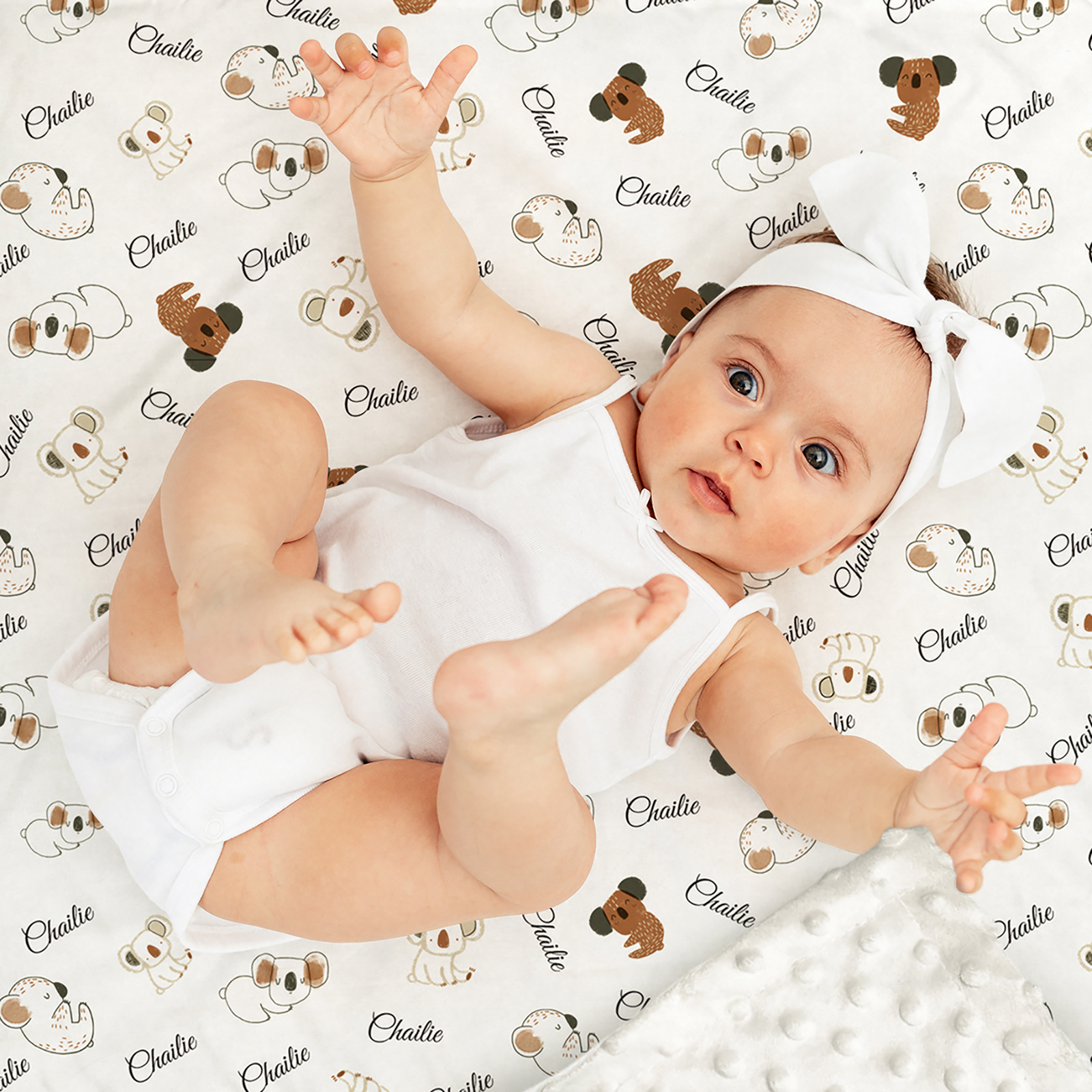 Australian Style Koala Personalized Baby Name Blanket