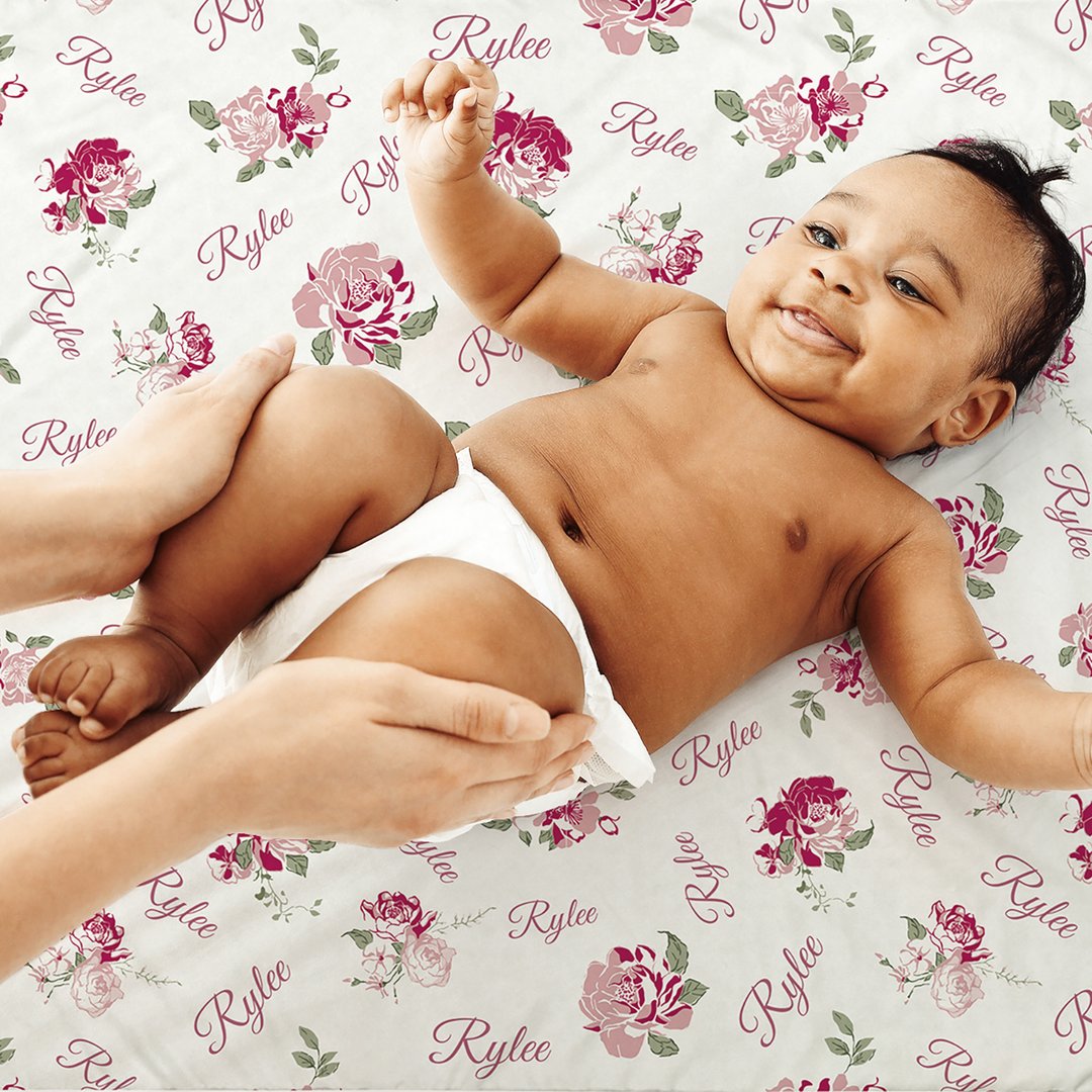 Personalized Pink Fantasy Baby Girl Name Blanket