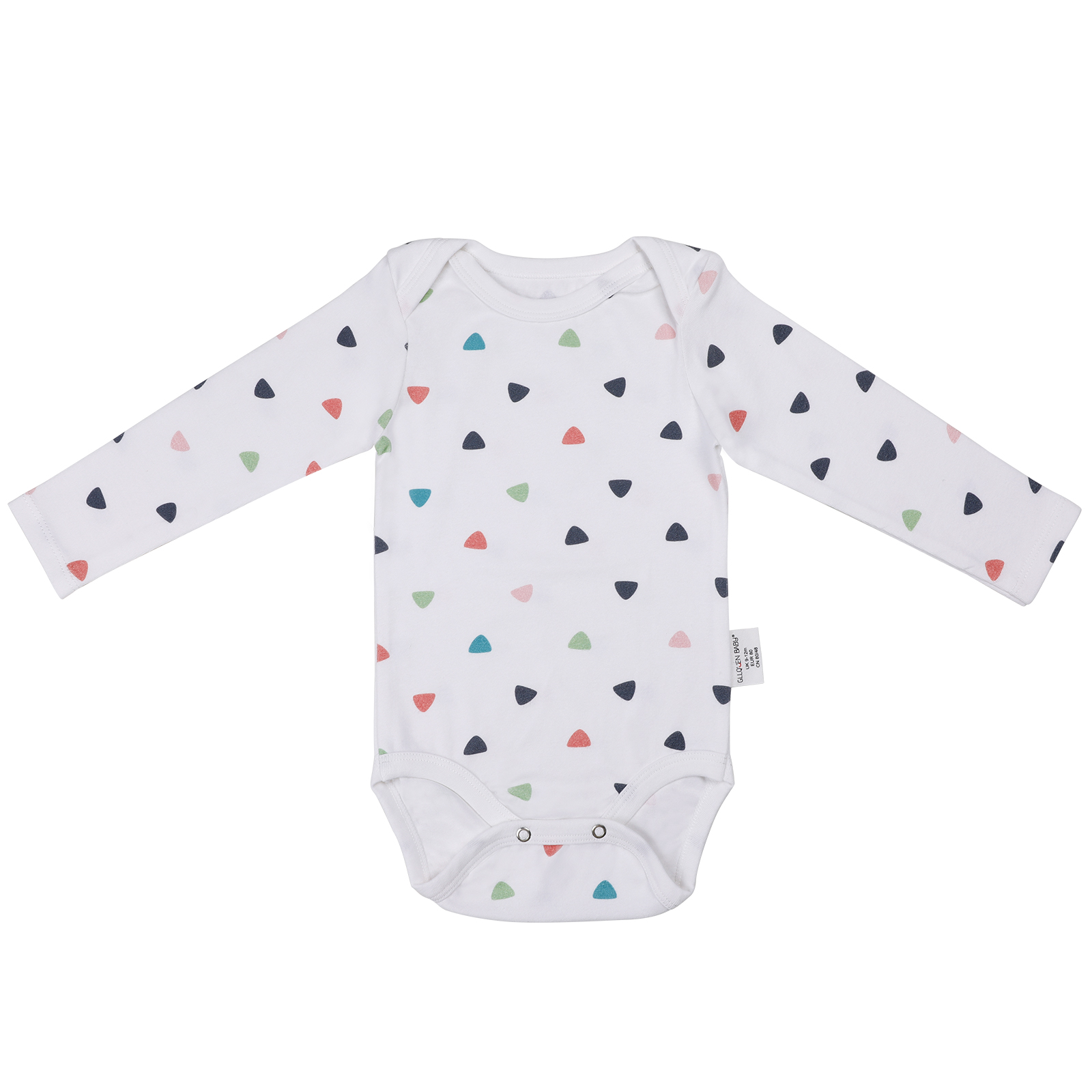 Colored Triangle | Long Sleeve Organic Cotton bodysuit