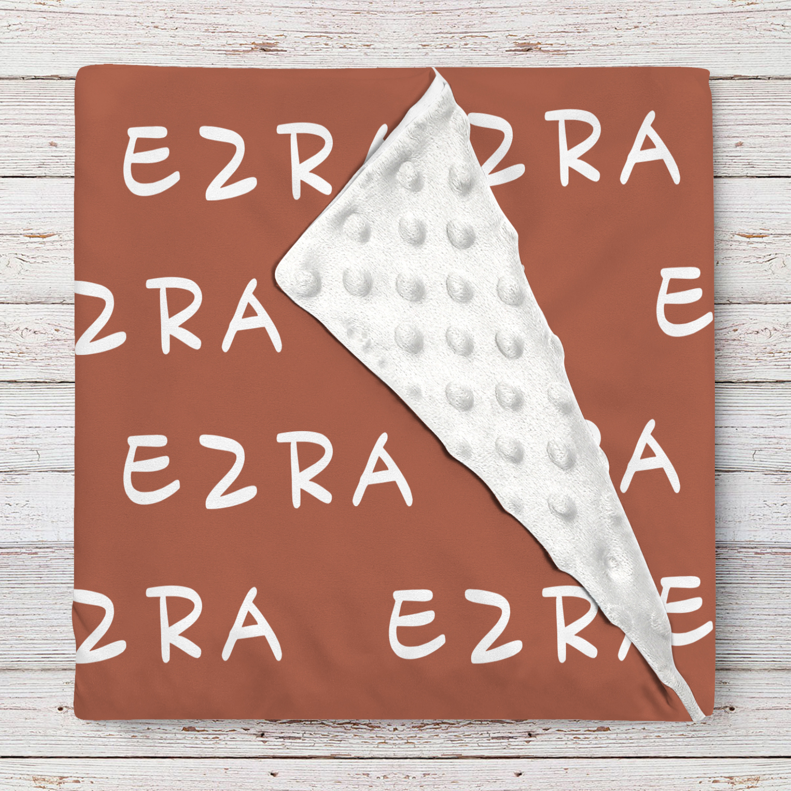 Ezra's Deep Brown Personalized Baby Blanket