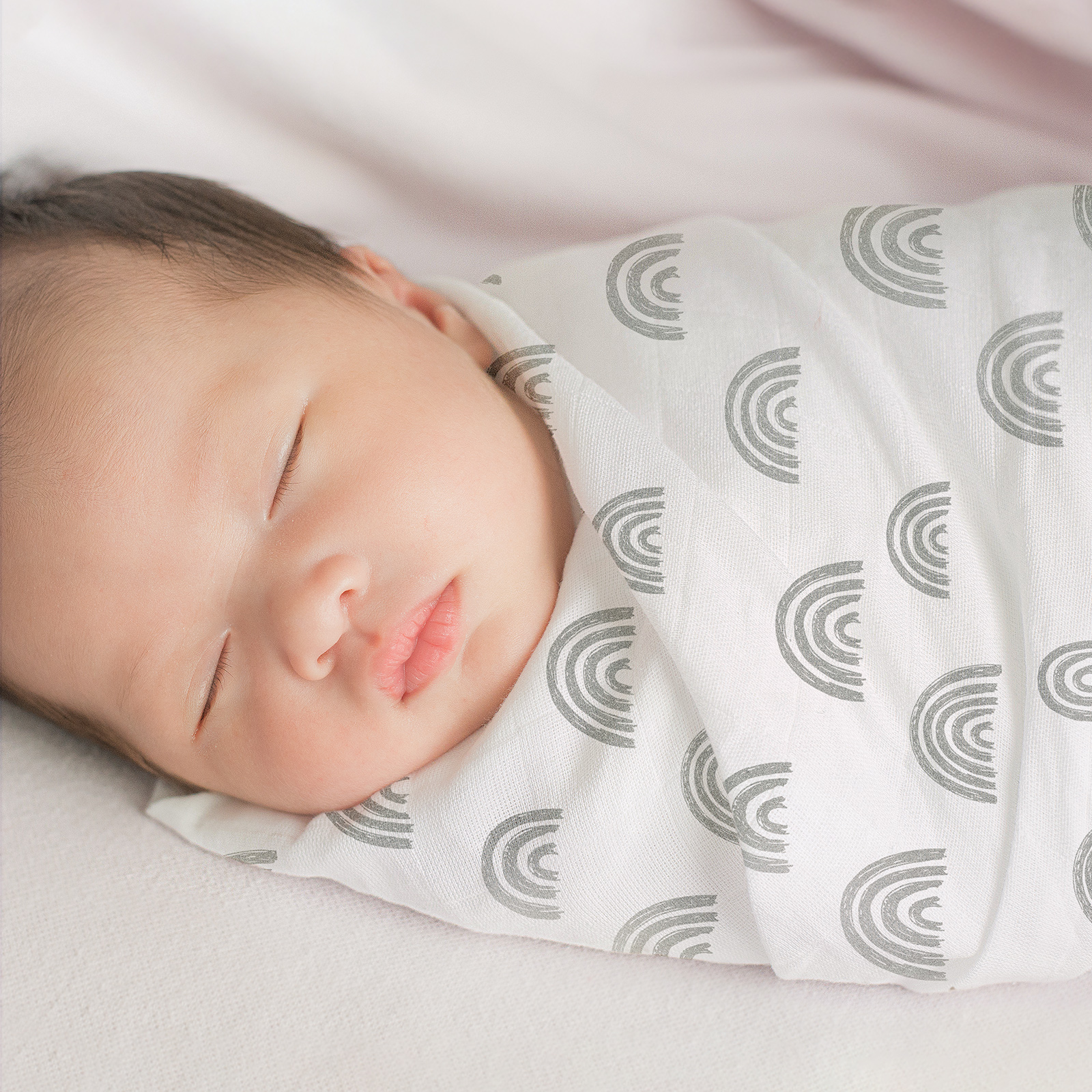 Muslin Swaddle Blankets 6-Pack, 28 X 28" - Grey Star