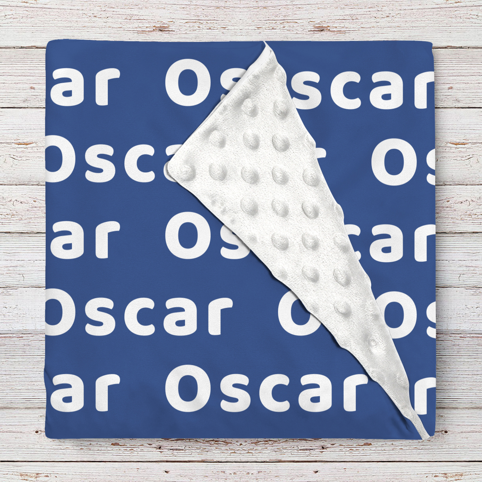 Oscar's Dark Blue Fleece Personalized Name Blanket