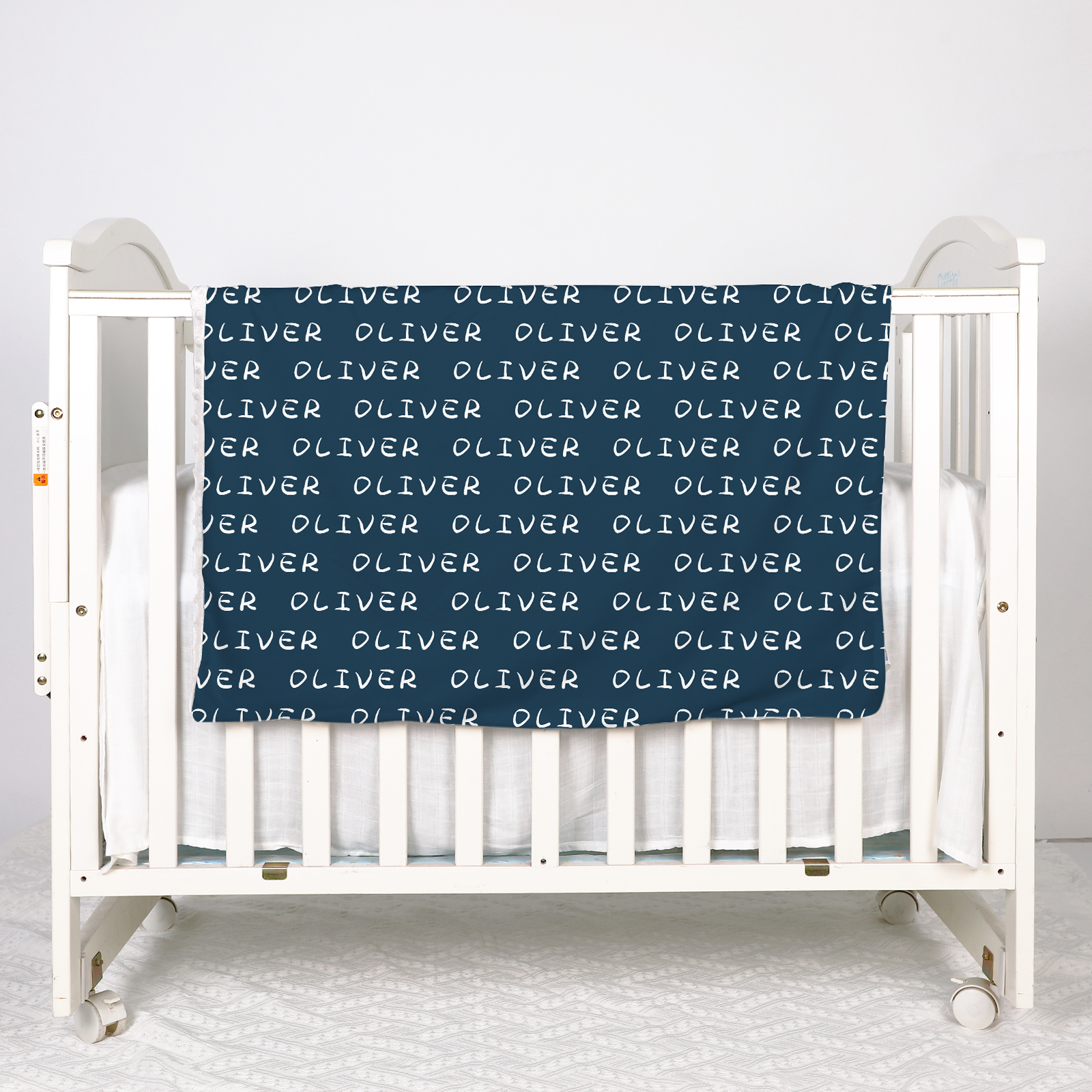 Oliver's Nile Blue Personalized Baby Name Blanket