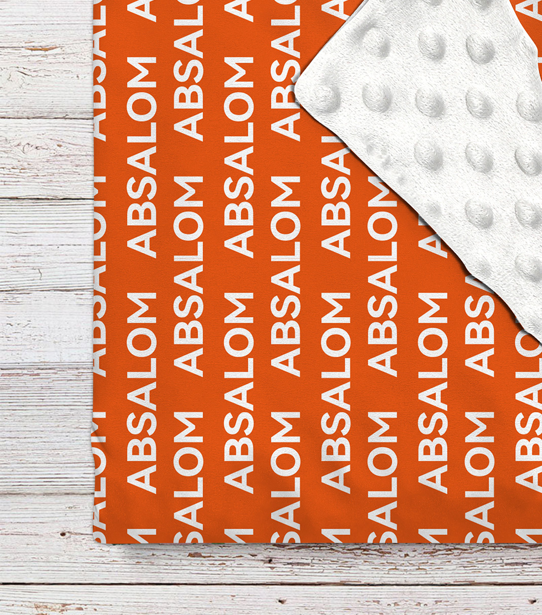 Red Orange Personalized Baby Name Blanket 