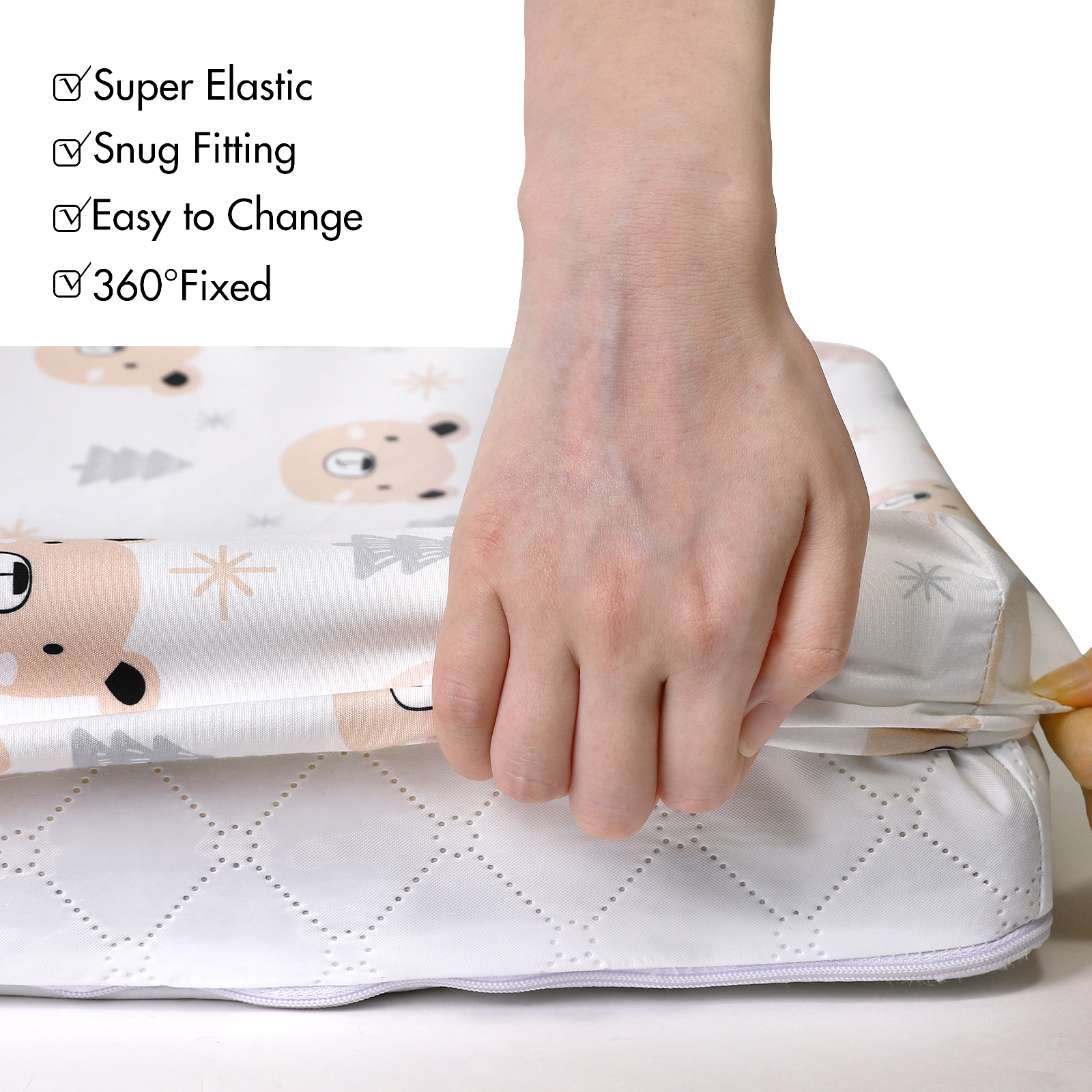 Cloud & Bears | Soft Microfiber Fitted Change Pad Cover & Bassinet Sheets 4 Pack | 16''*32''