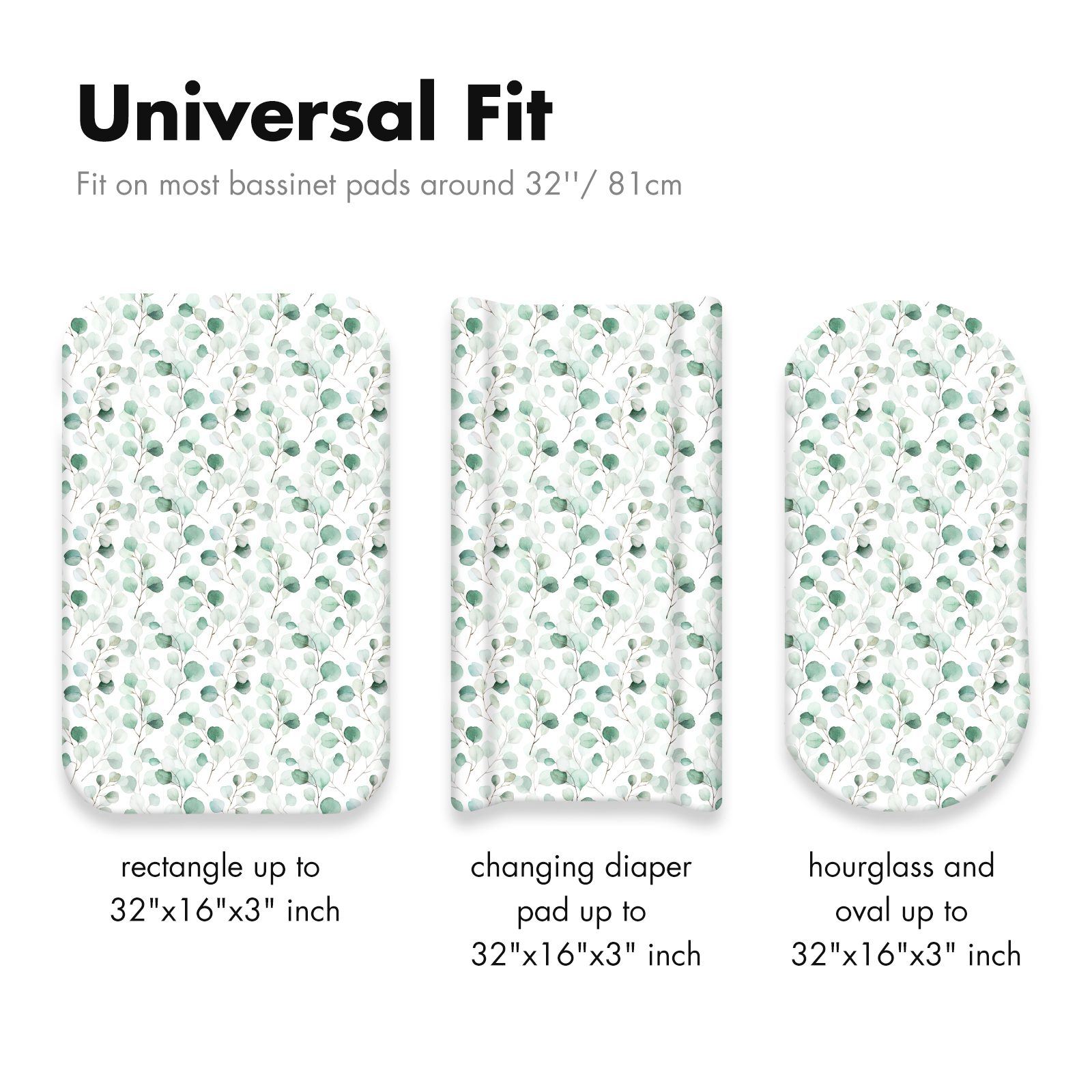 Plants & Flowers | Soft Microfiber Fitted Change Pad Cover & Bassinet Sheets 4 Pack | 16''*32''