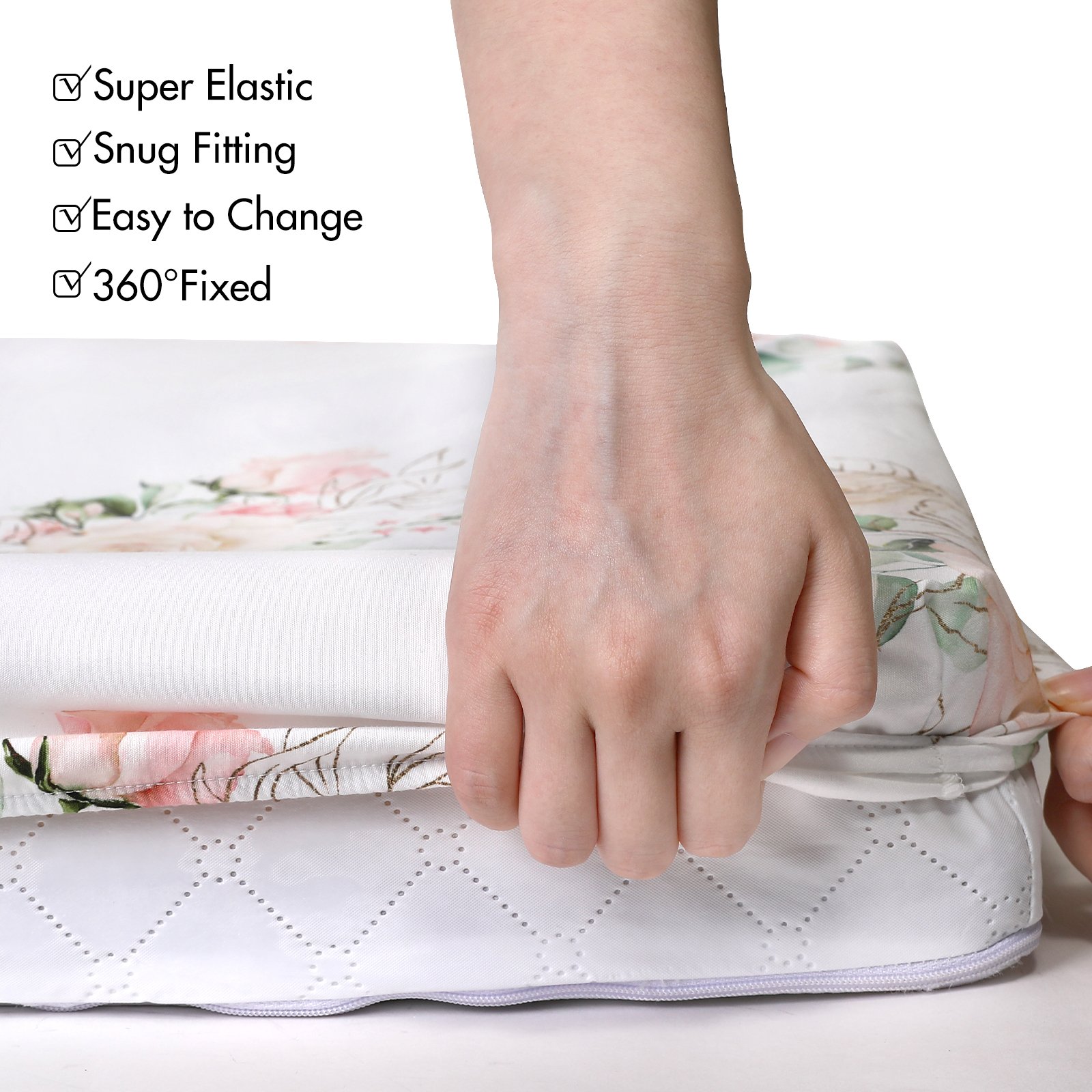 Plants & Flowers | Soft Microfiber Fitted Change Pad Cover & Bassinet Sheets 4 Pack | 16''*32''