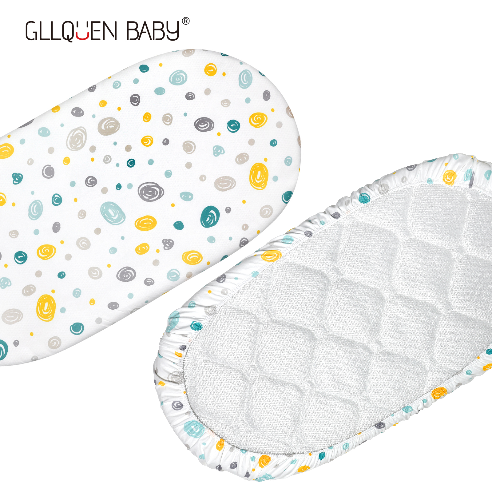 Jurassic & Colorful Fantasy | Soft Microfiber Fitted Change Pad Cover & Bassinet Sheets 4 Pack | 16''*32''