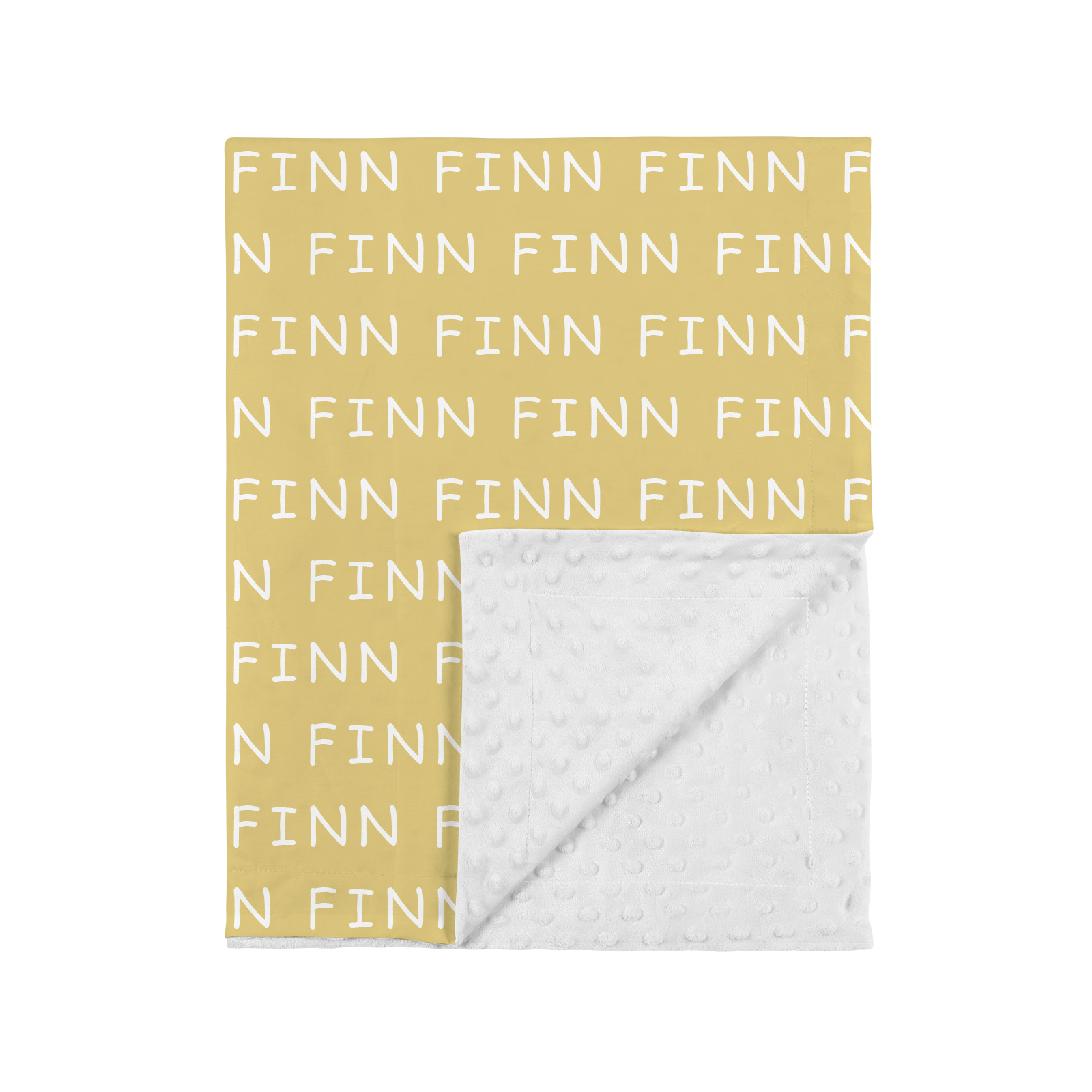Finn's Grayish Yellow Brown Personalized Baby Blanket