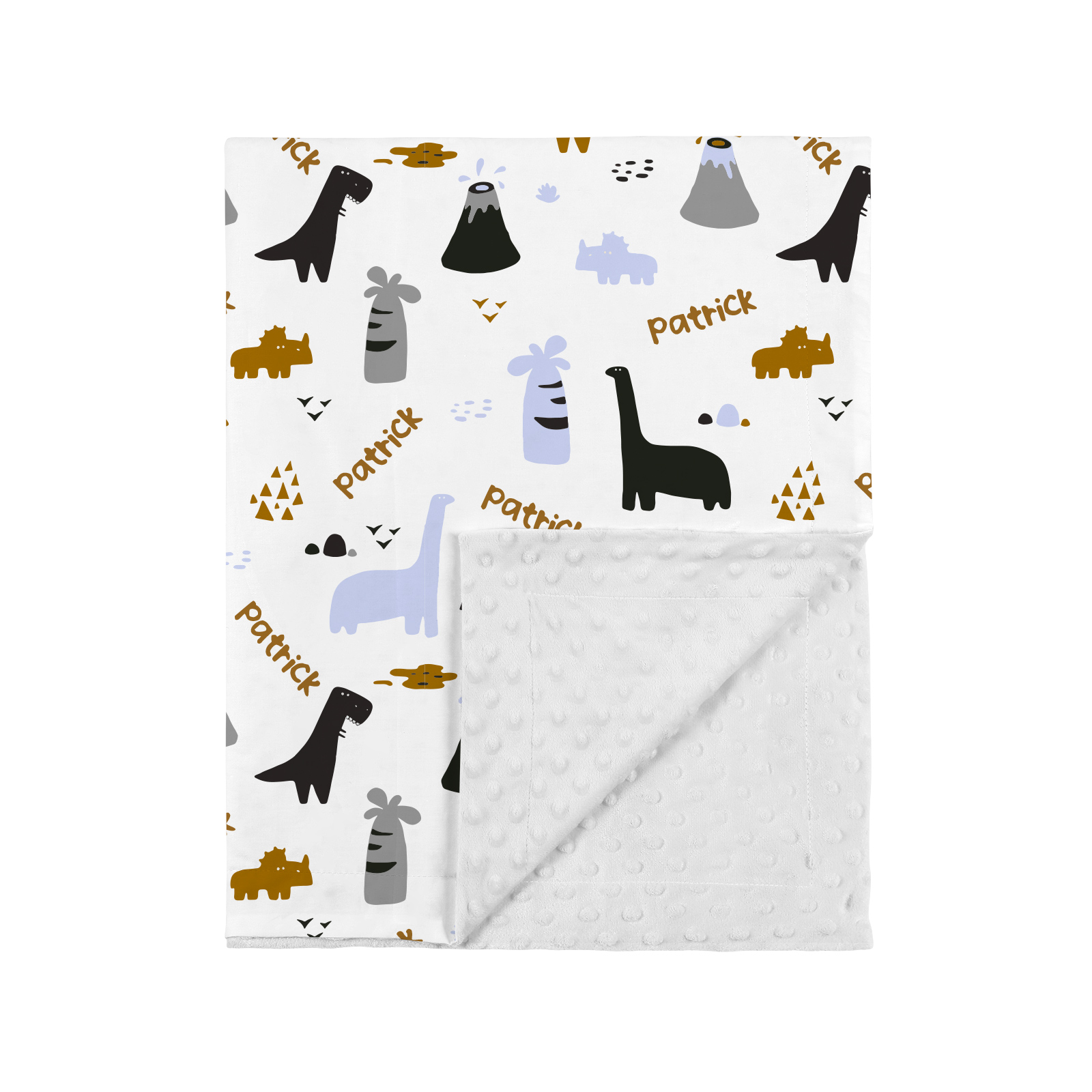 Patrick's Dinosaur Personalized Baby Boy Name Blanket