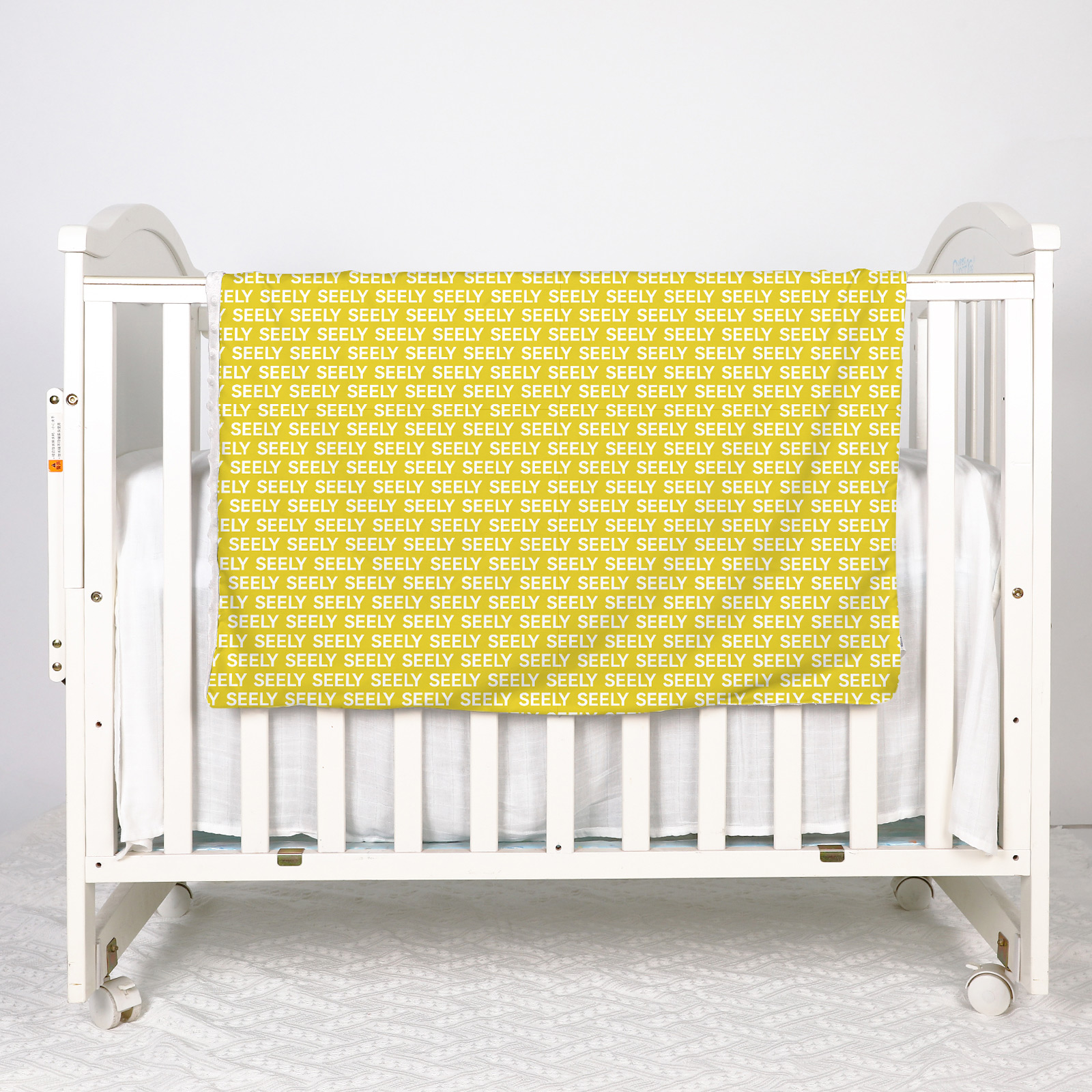 Yellowish Brown Personalized Baby Name Blanket 