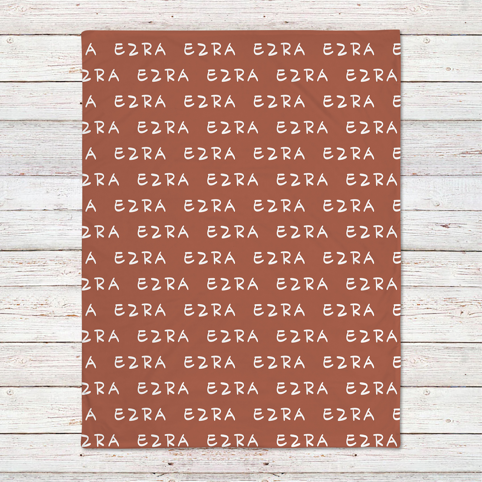 Ezra's Deep Brown Personalized Baby Blanket