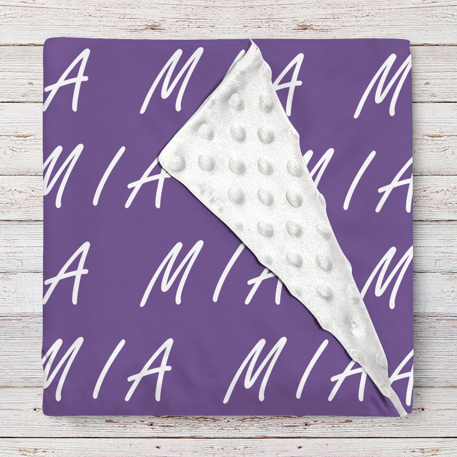 Mia's Navy Blue Personalized Baby Name Blanket