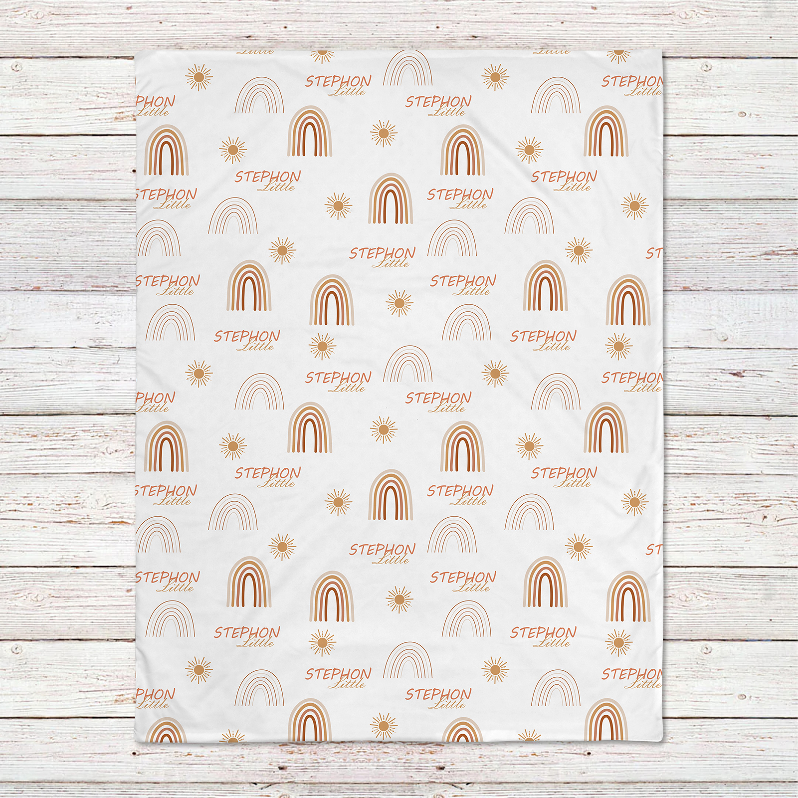 Little Rainbows Personalized Baby Name Blanket