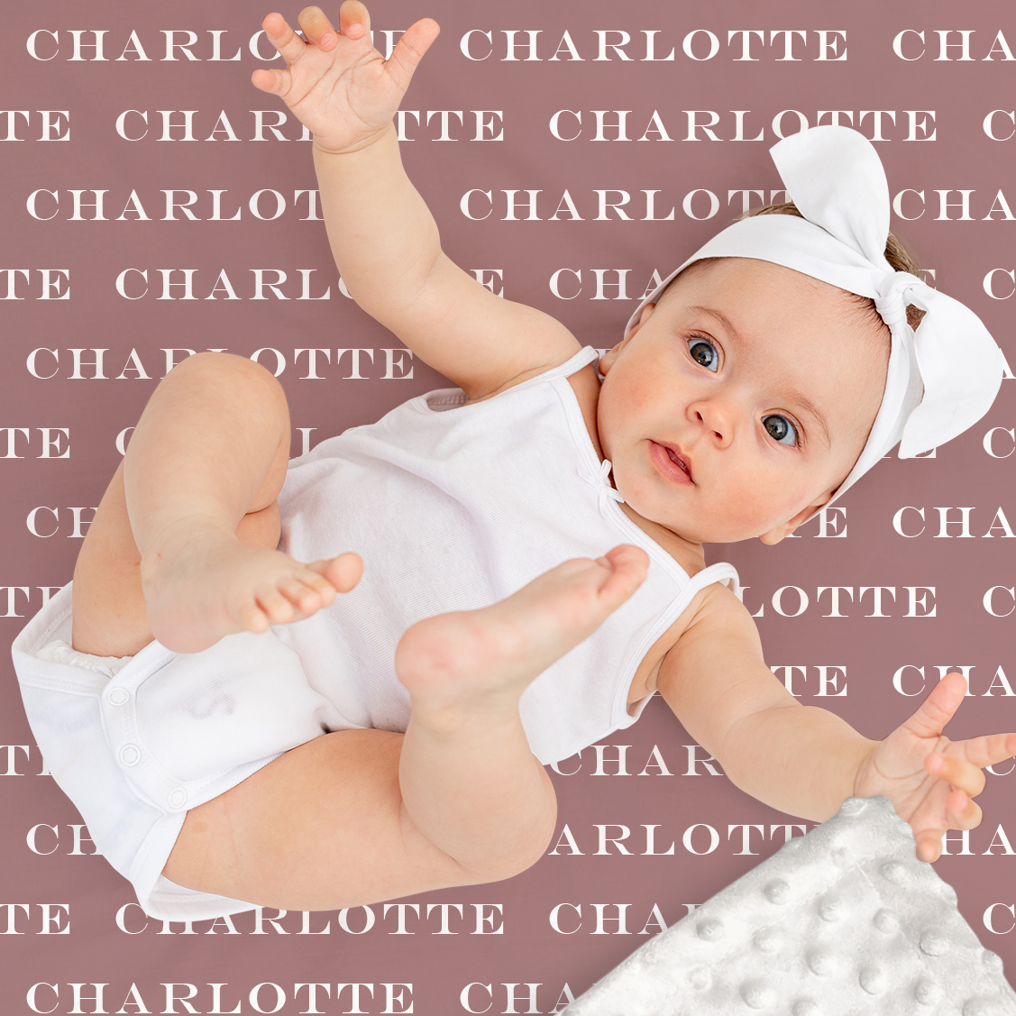 Charlotte's Grayish Red Personalized Solid Color Name Blanket