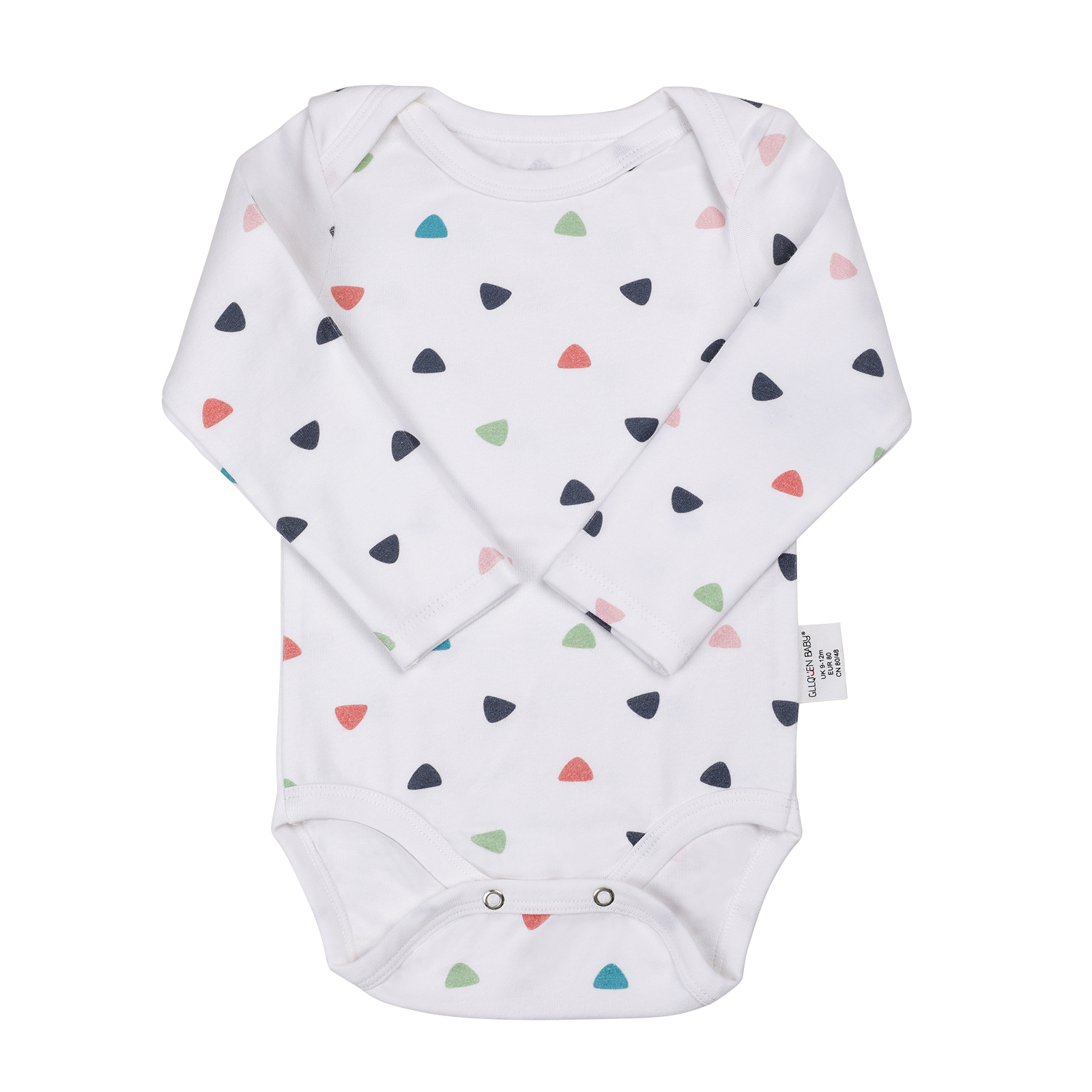Colored Triangle | Long Sleeve Organic Cotton bodysuit