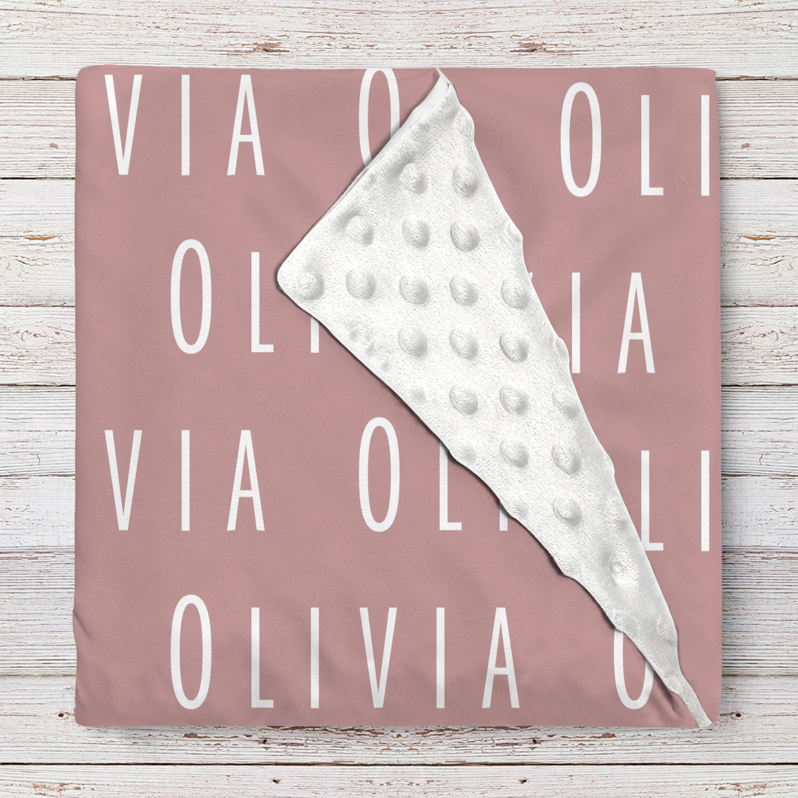 Olivia's Light Red Personalized Baby Blanket