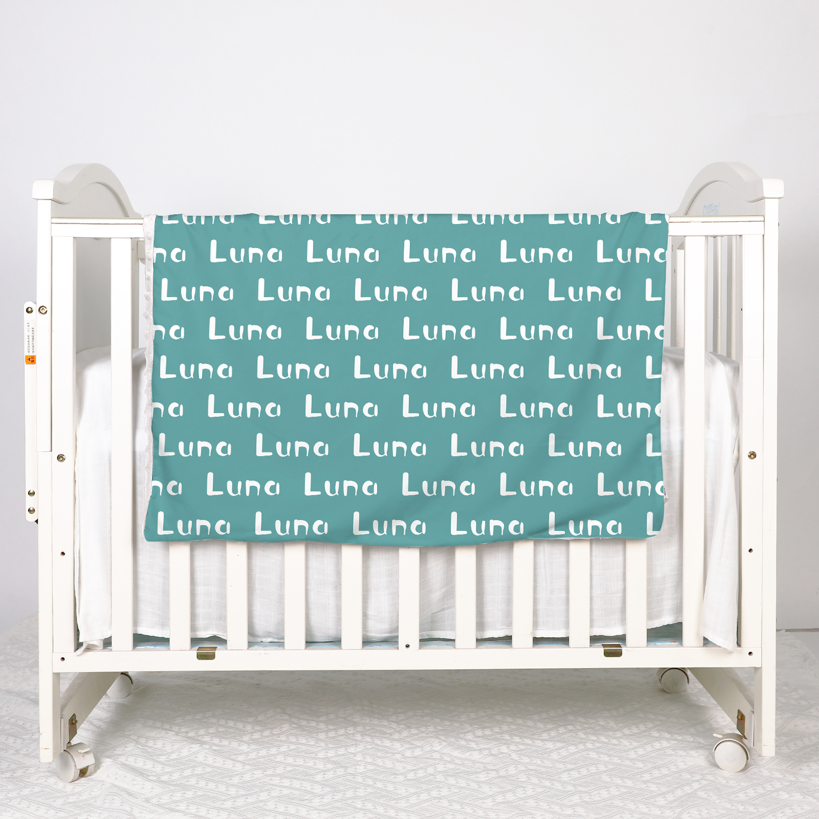Luna's Cyanish Gray Tone Personalized Name Blanket