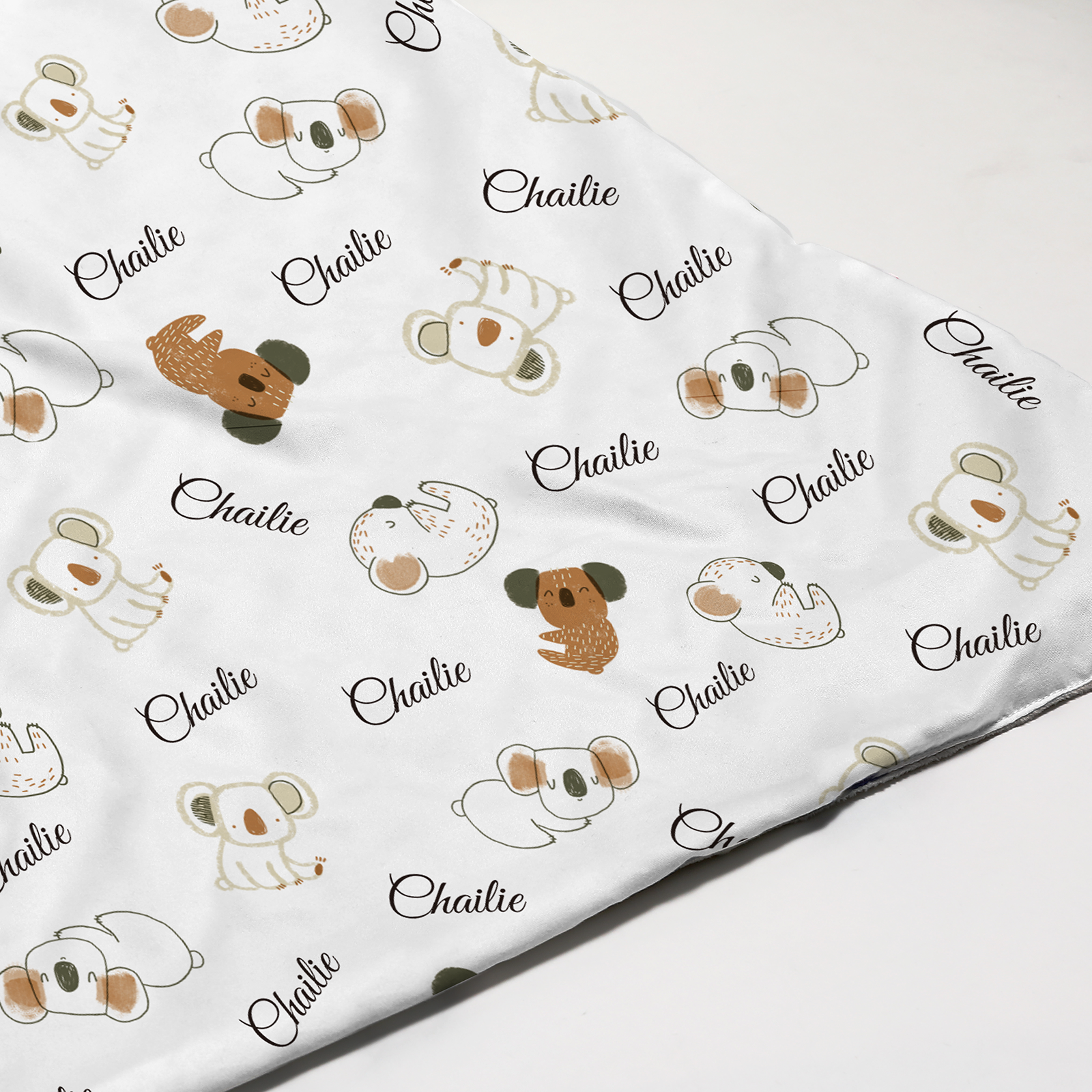 Australian Style Koala Personalized Baby Name Blanket