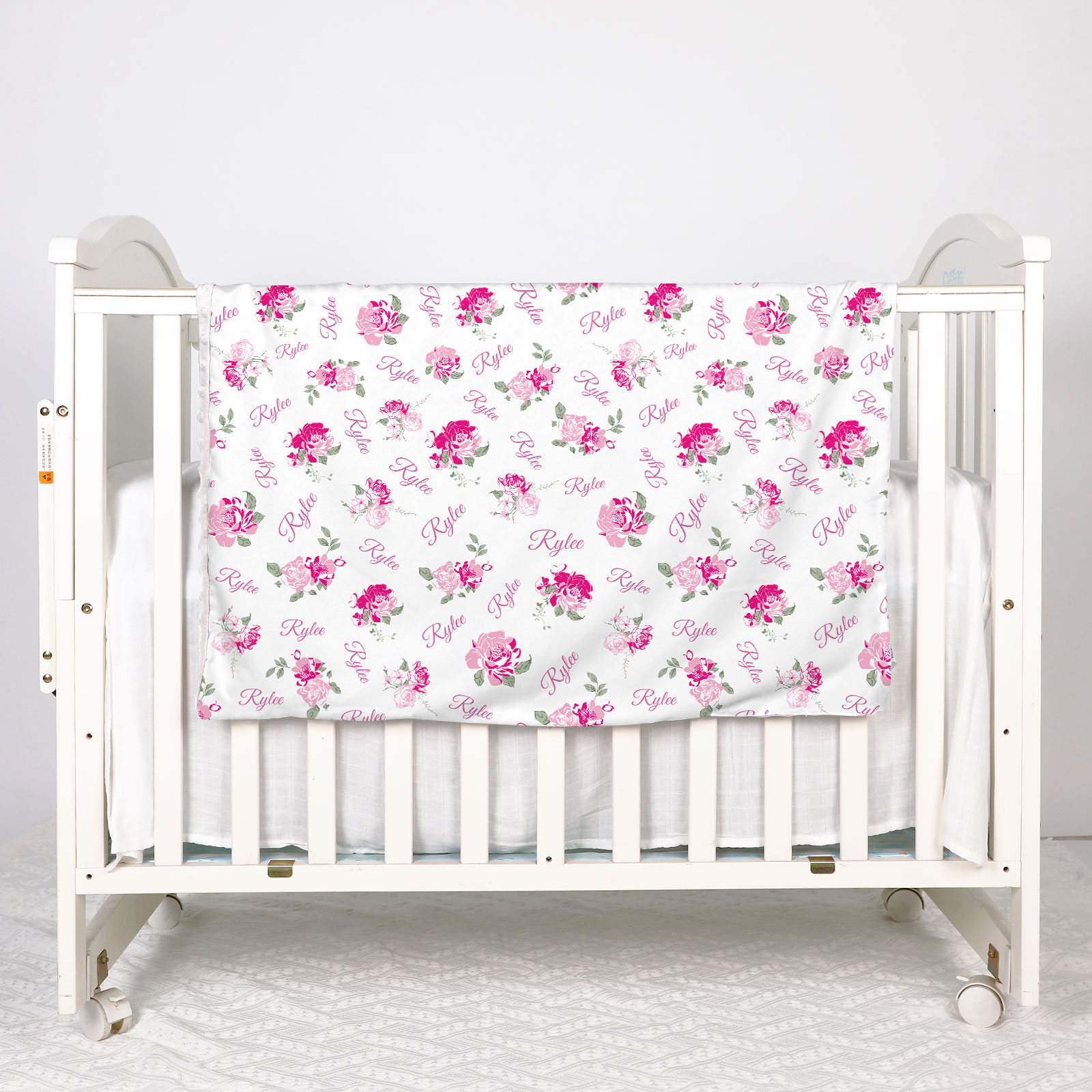 Personalized Pink Fantasy Baby Girl Name Blanket