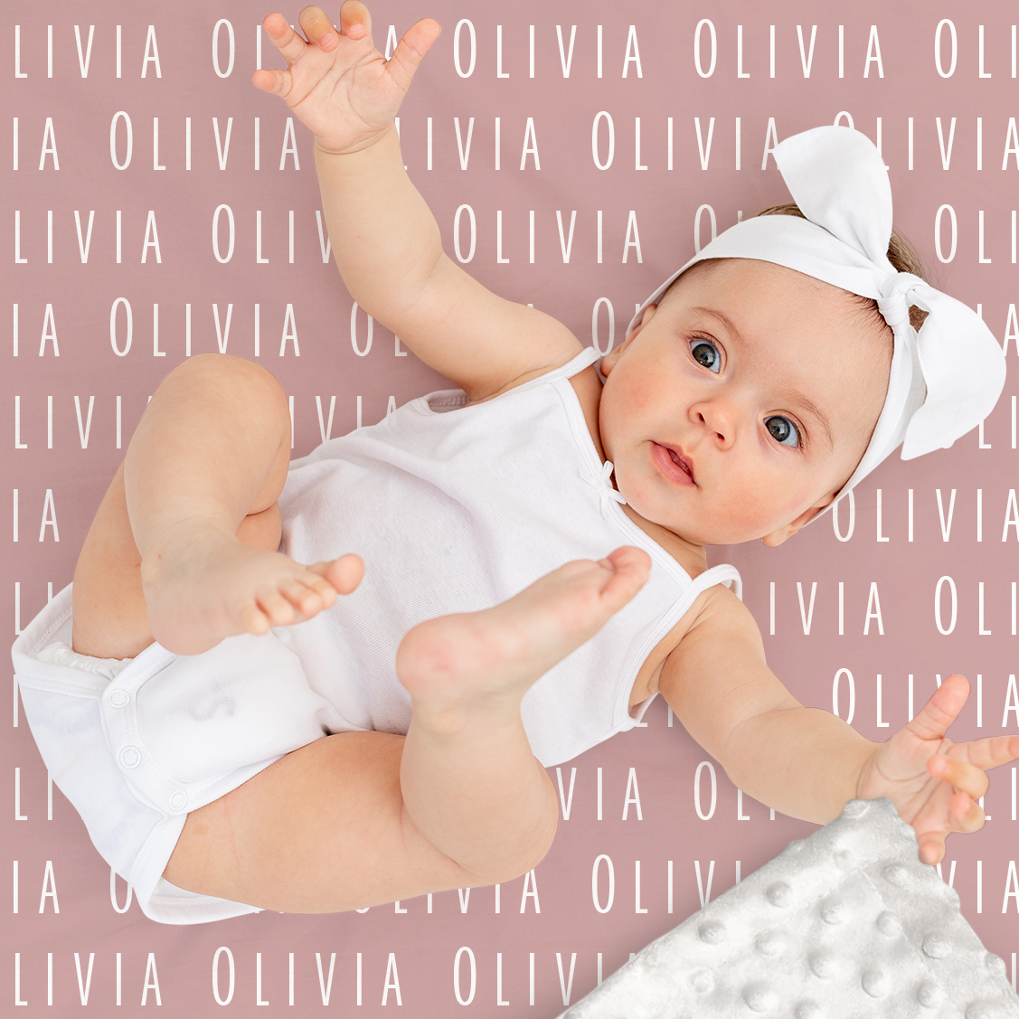 Olivia's Light Red Personalized Baby Blanket