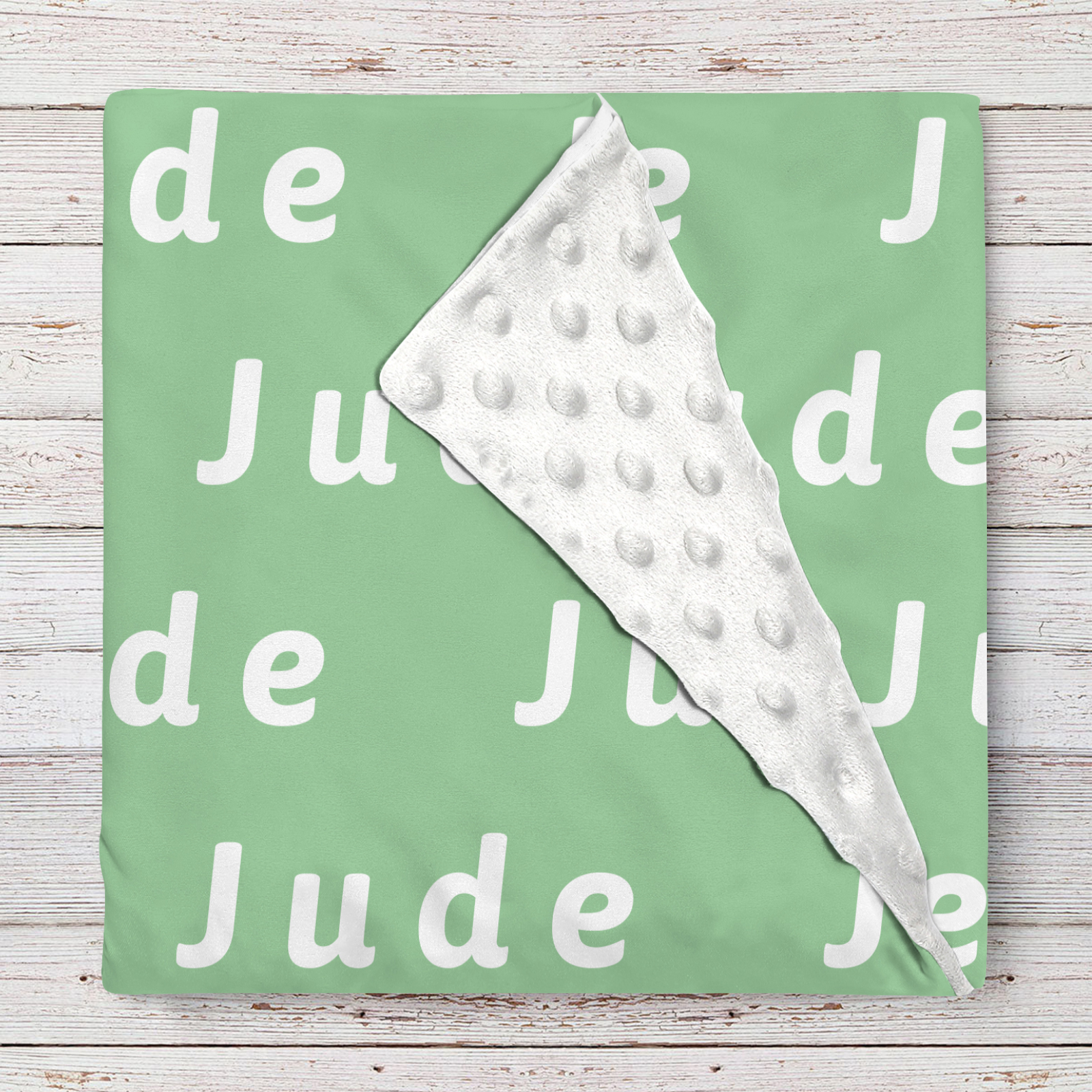 Jude's Light Grayish Green Personalized Baby Blanket