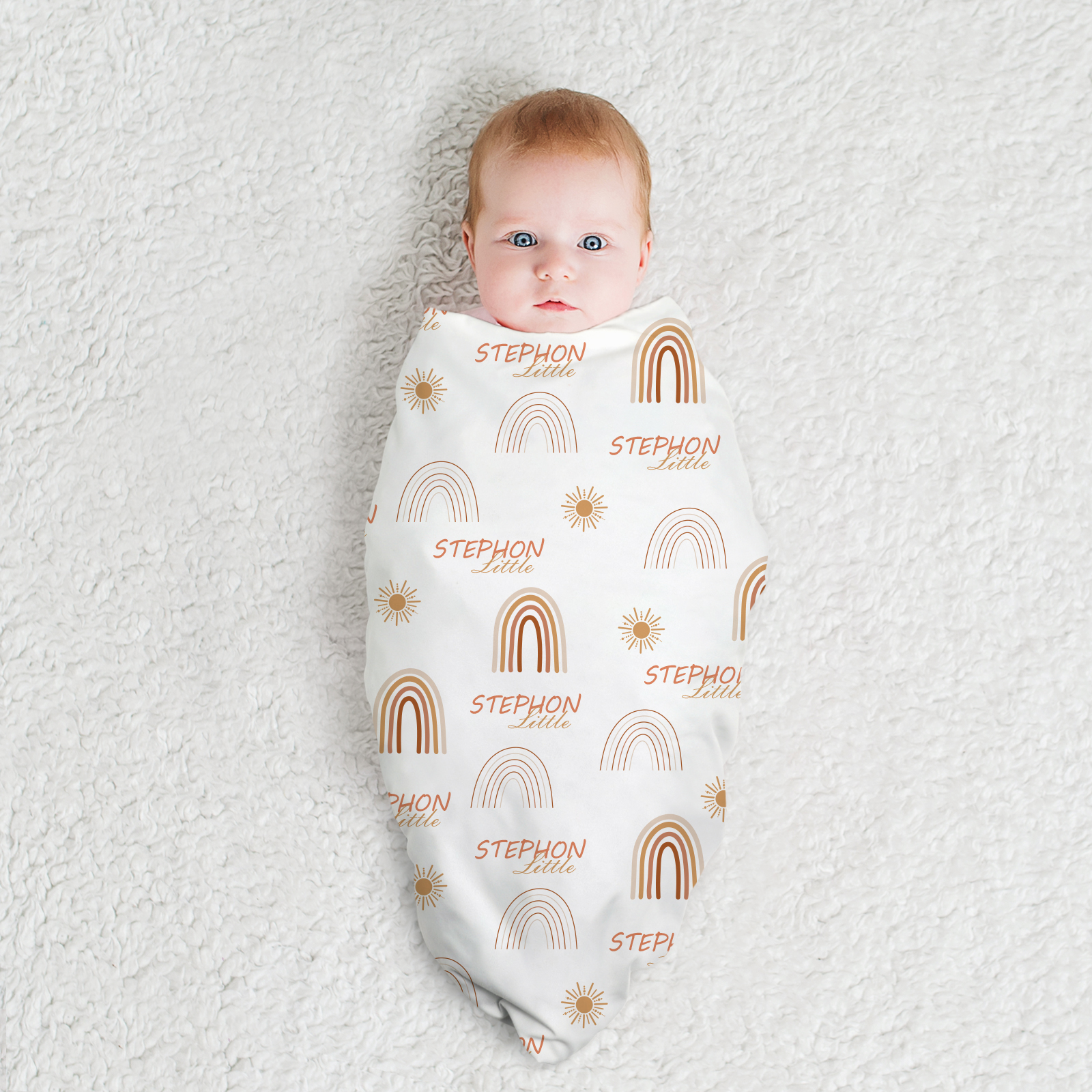 Little Rainbows Personalized Baby Name Blanket