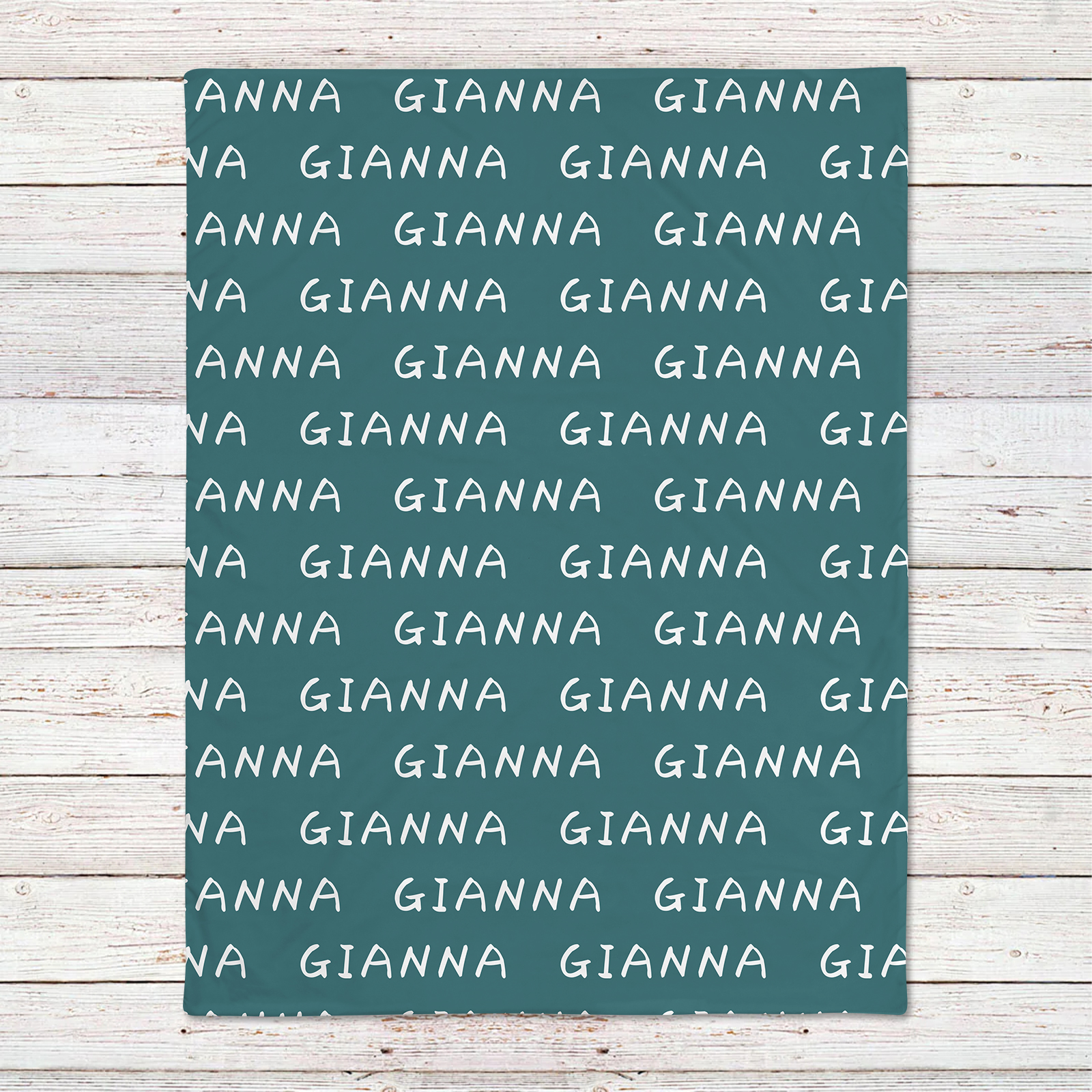 Gianna's Dark Graynish Cyan Personalized Baby Blanket