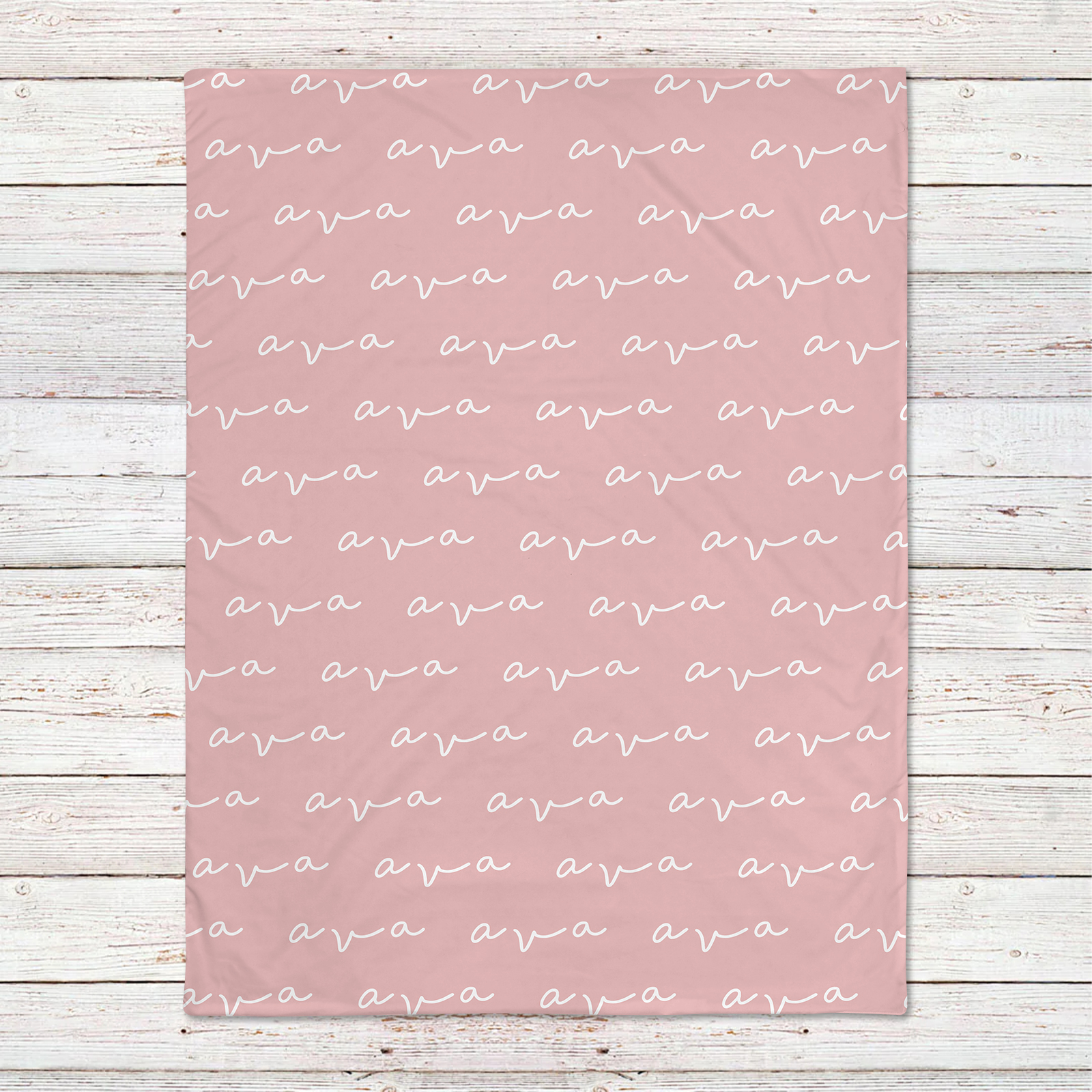 Ava's Light Red Solid Color & Font Personalized Blanket