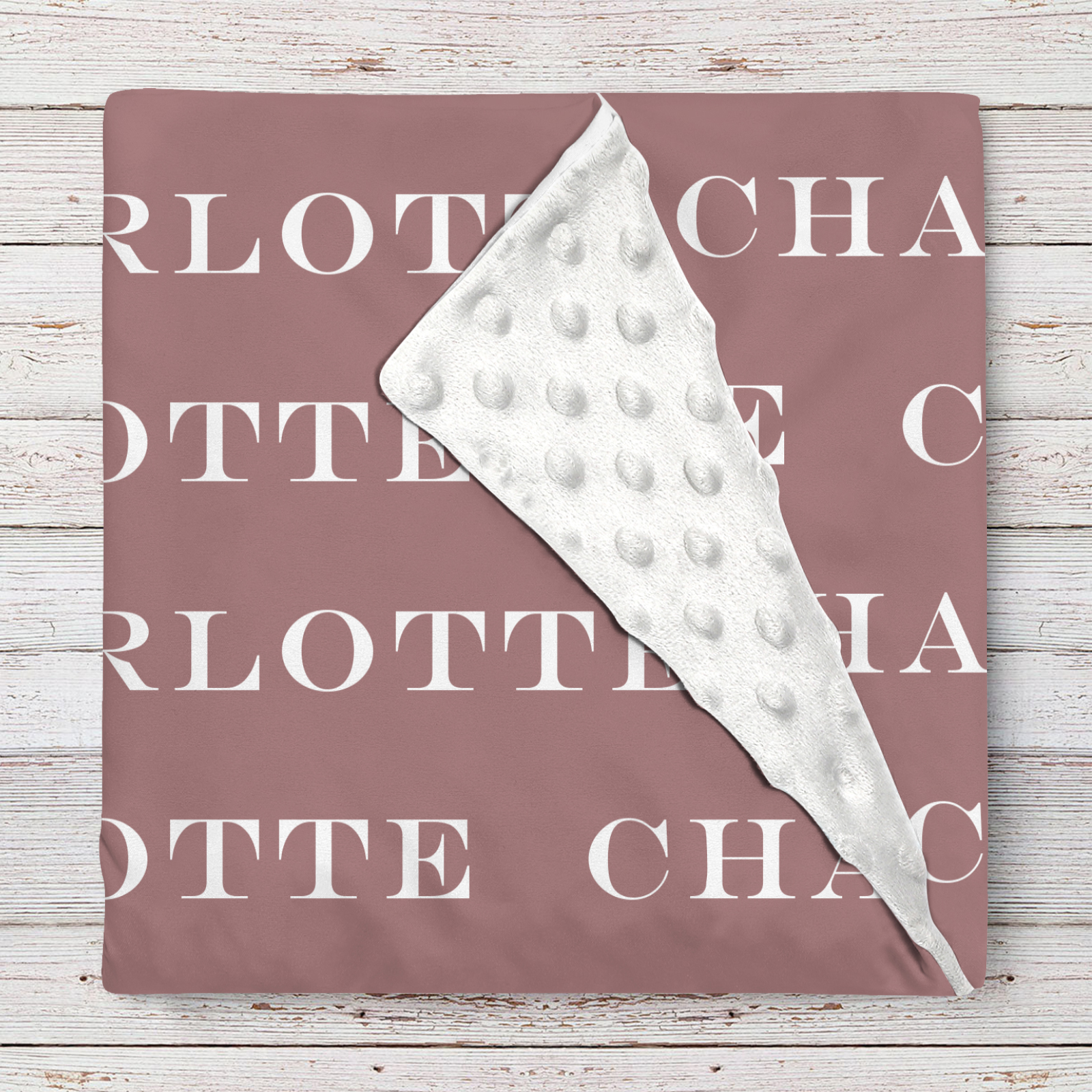 Charlotte's Grayish Red Personalized Solid Color Name Blanket