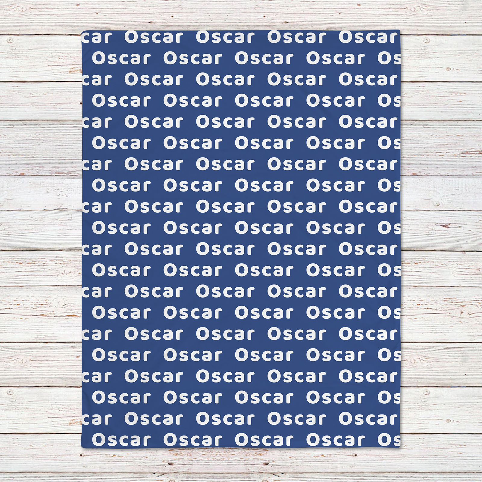 Oscar's Dark Blue Fleece Personalized Name Blanket