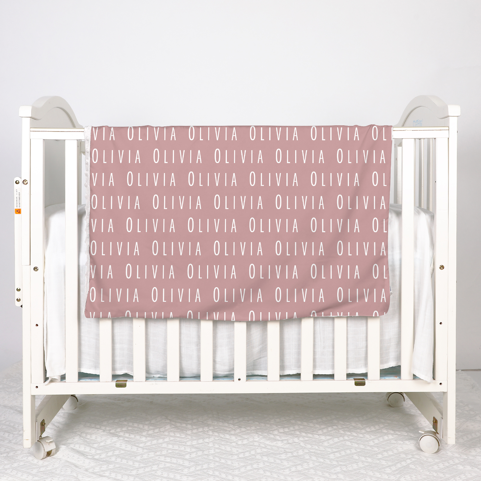 Olivia's Light Red Personalized Baby Blanket