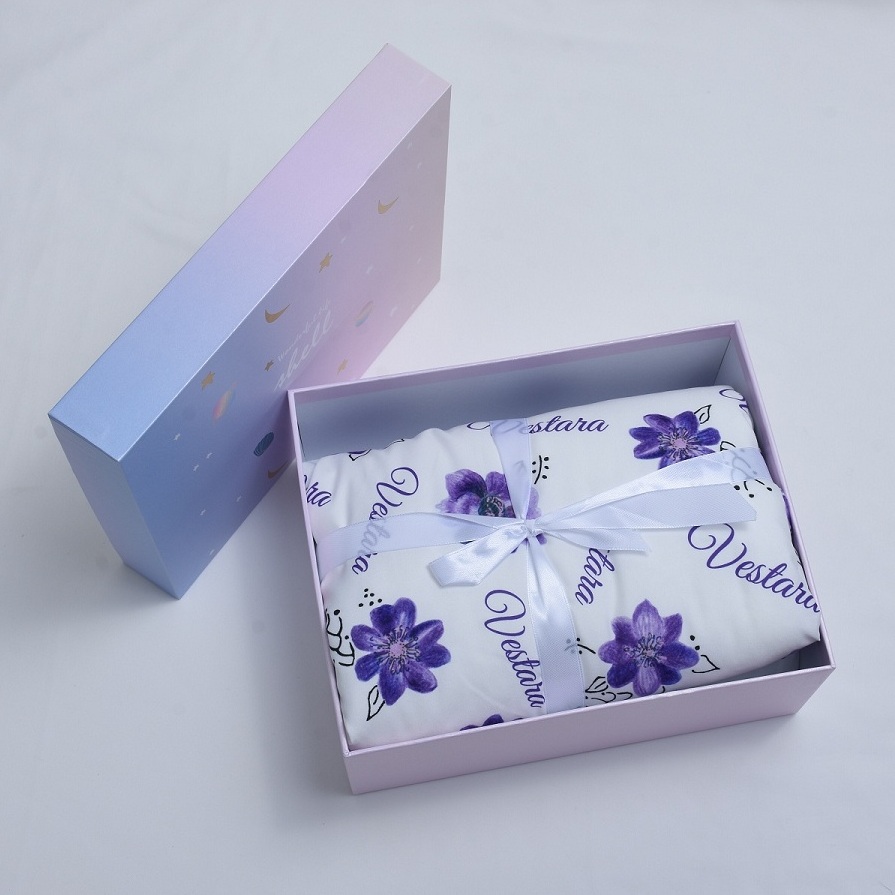 Personalized Purple Flowers Baby Girl Name Blanket