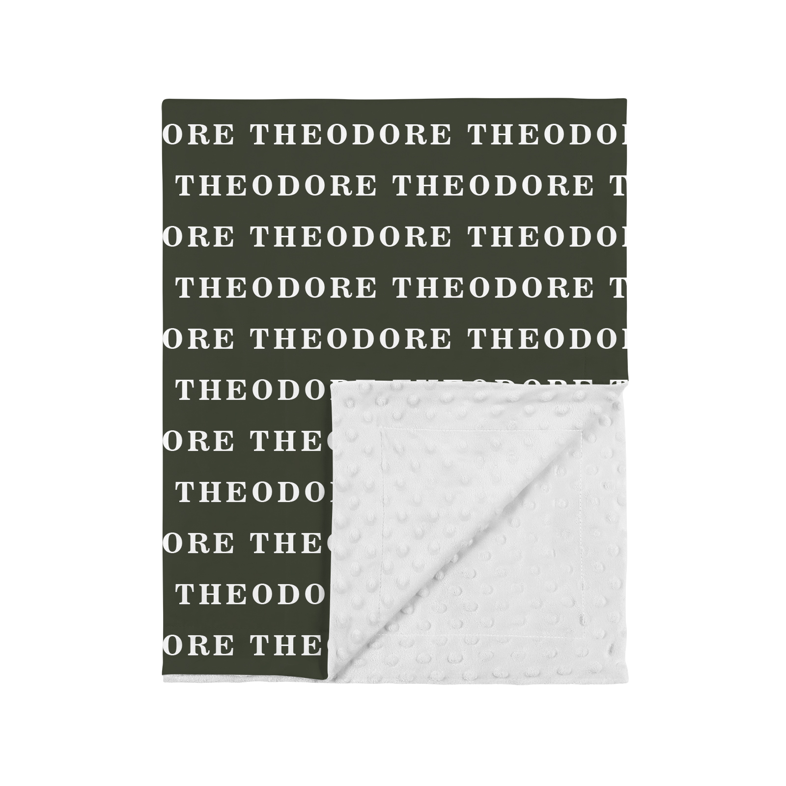 Theodore's Dark Gray Personalized Name Blanket