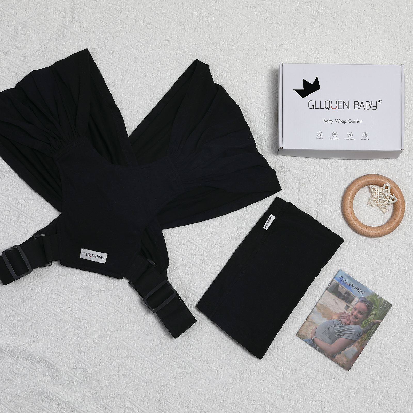 Black | 0-36 Months Baby Adjustable Carrier Wrap up to 35lbs