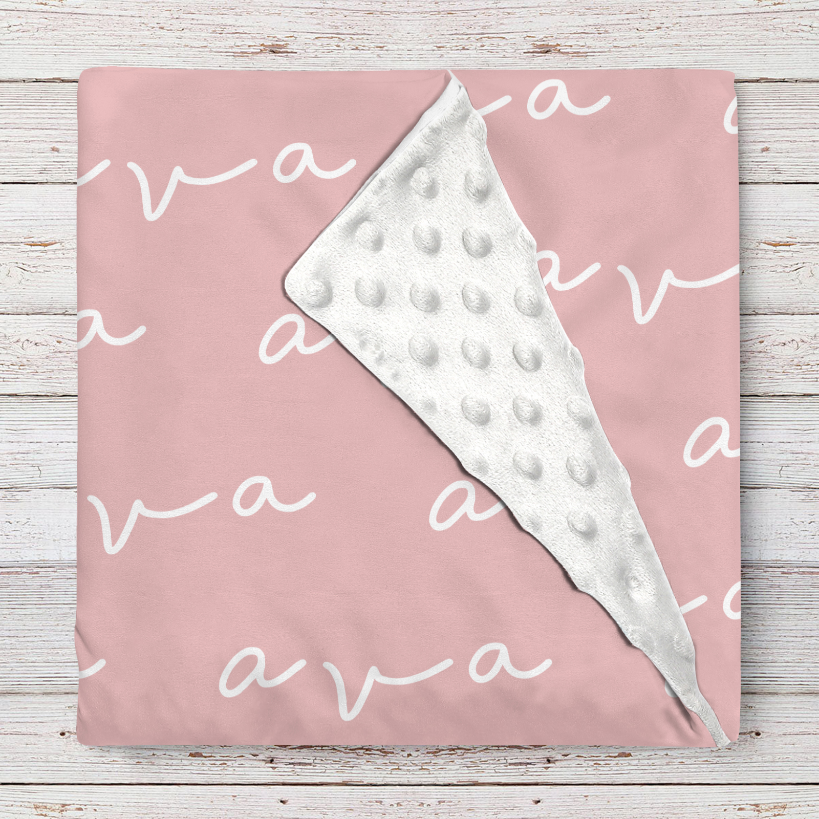 Ava's Light Red Solid Color & Font Personalized Blanket