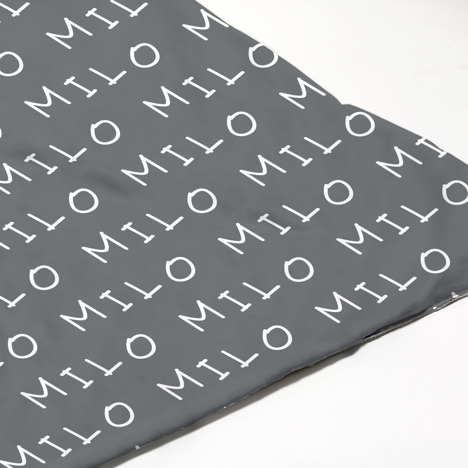 Milo's Gray Micro Fleece Plush Personalized Baby Blanket