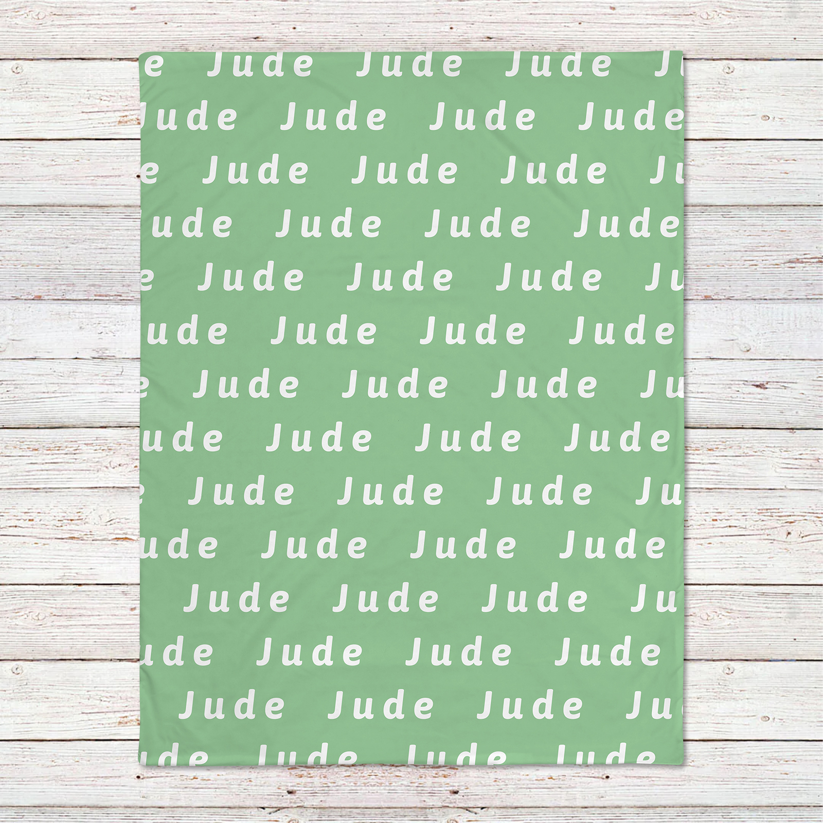 Jude's Light Grayish Green Personalized Baby Blanket
