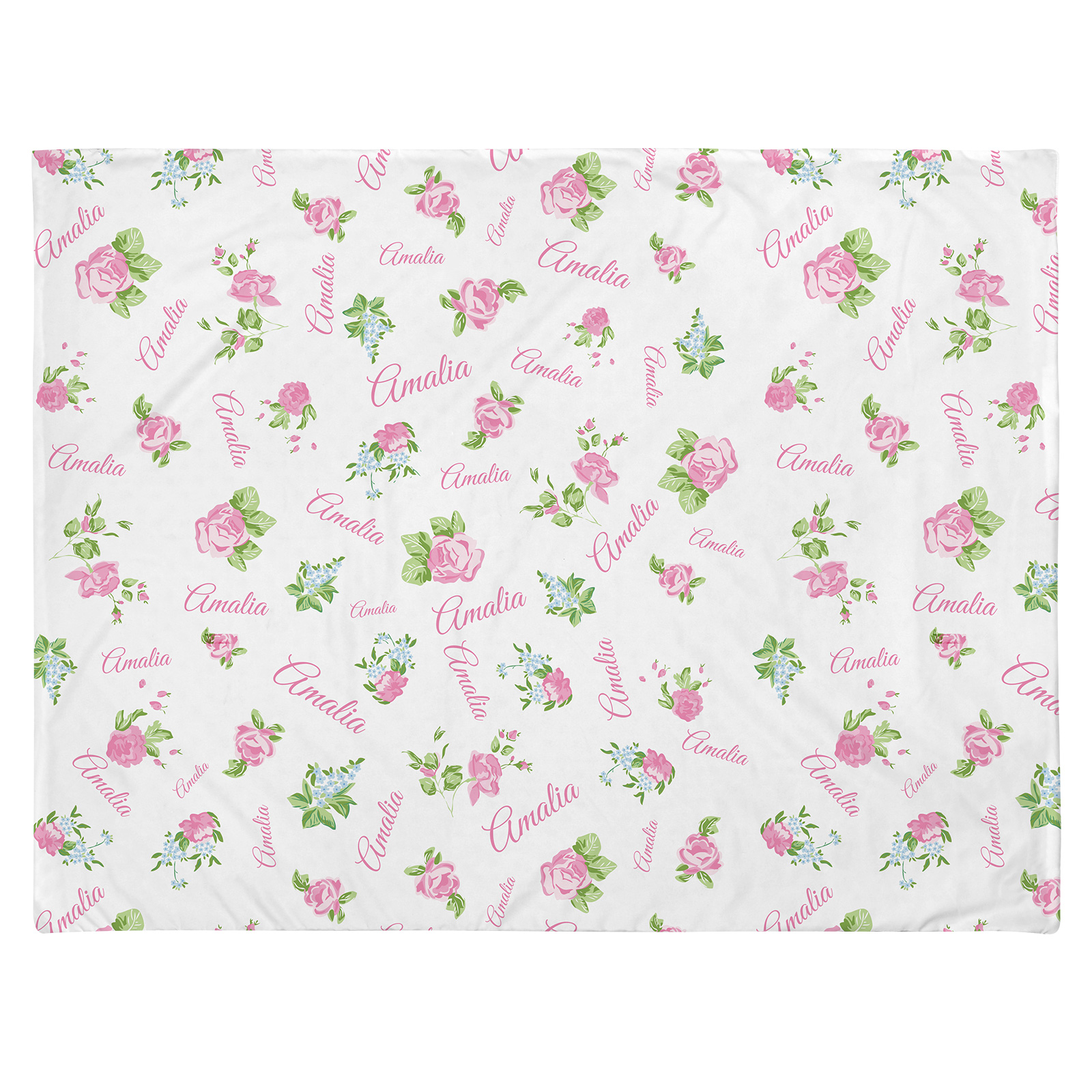 Personalized Baby Girl Name Blanket, Romantic Pink