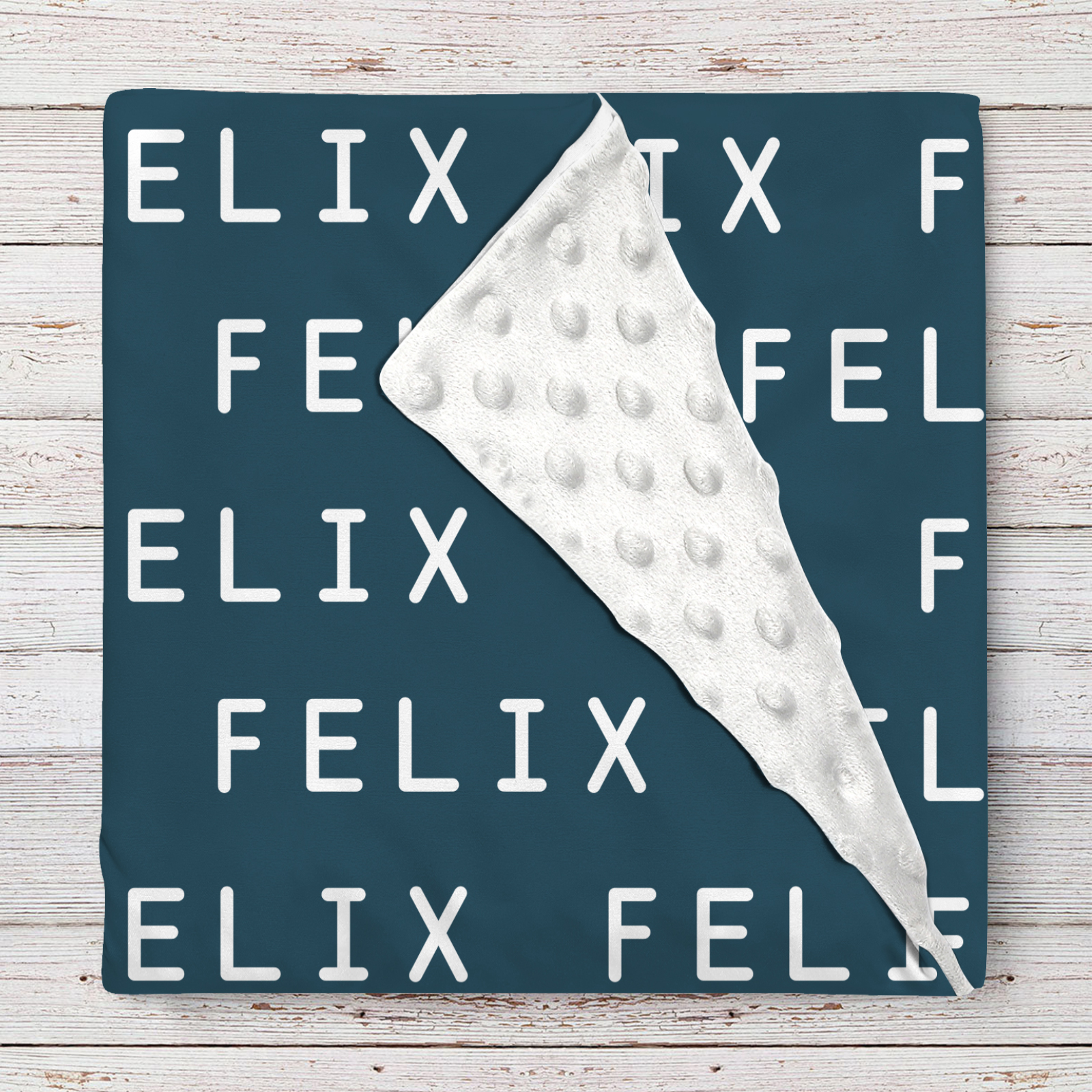 Felix's Deep Navy Blue Personalized Baby Name Blanket