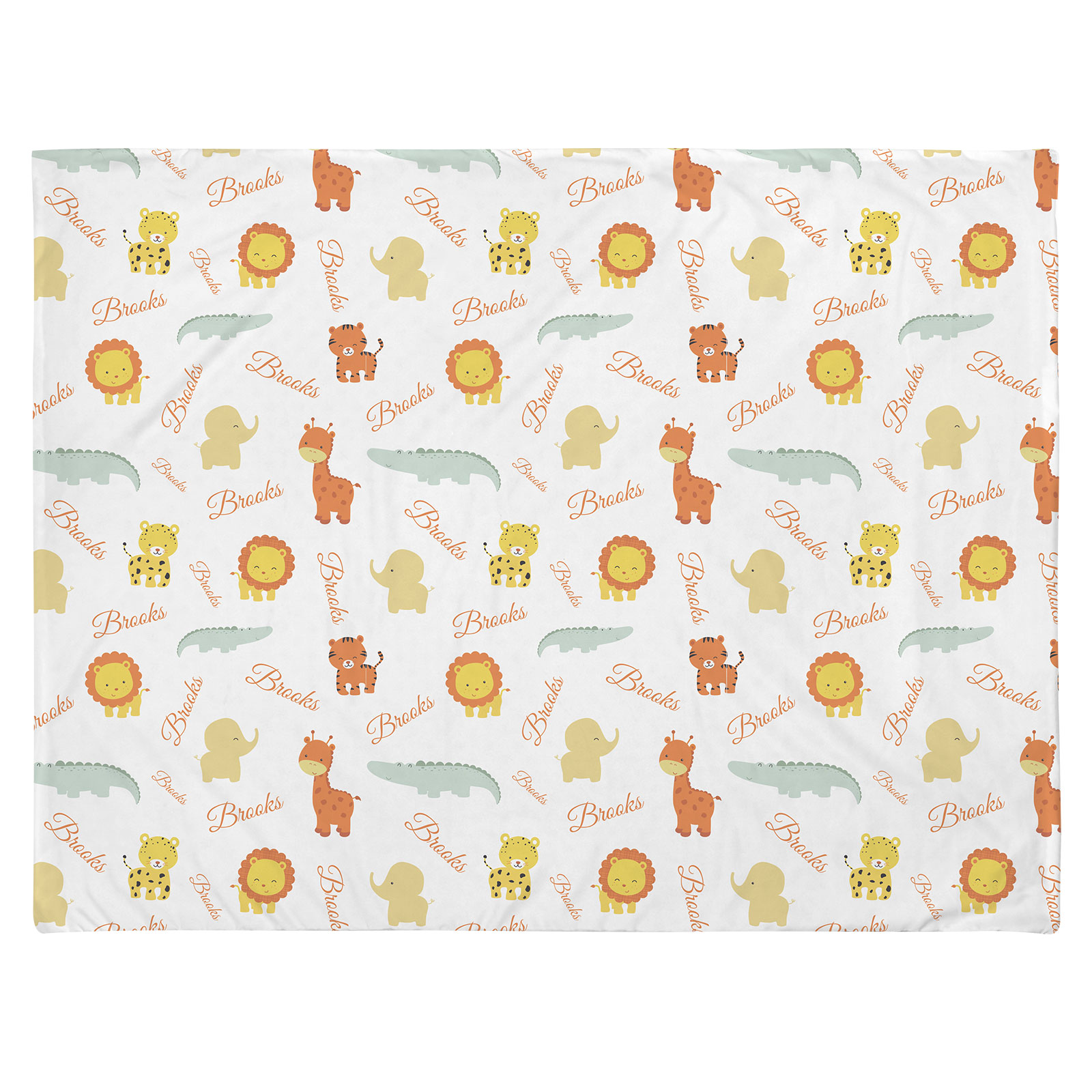 Cute Animals Personalized Baby Boy Name Blanket