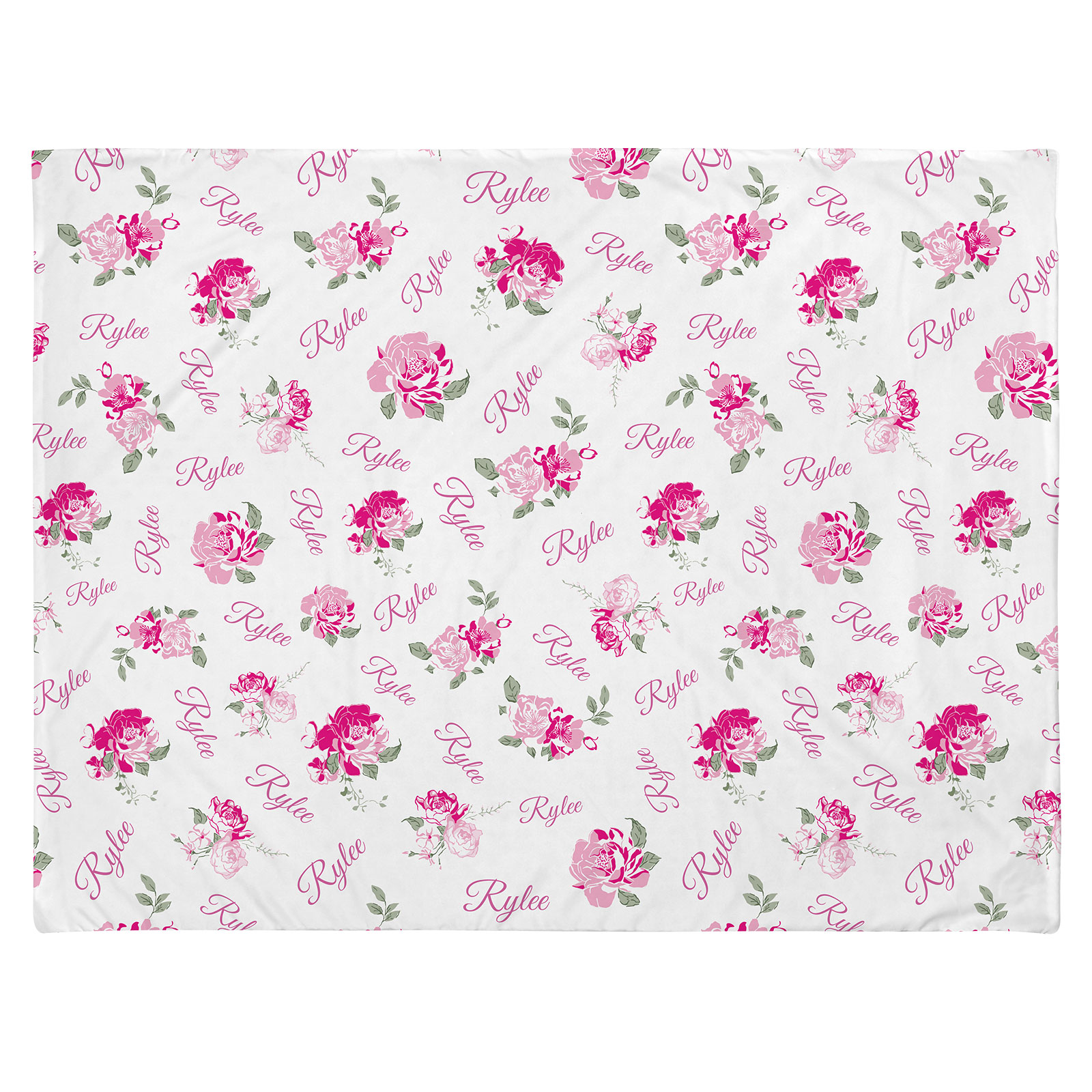  Personalized Pink Fantasy Baby Girl Name Blanket