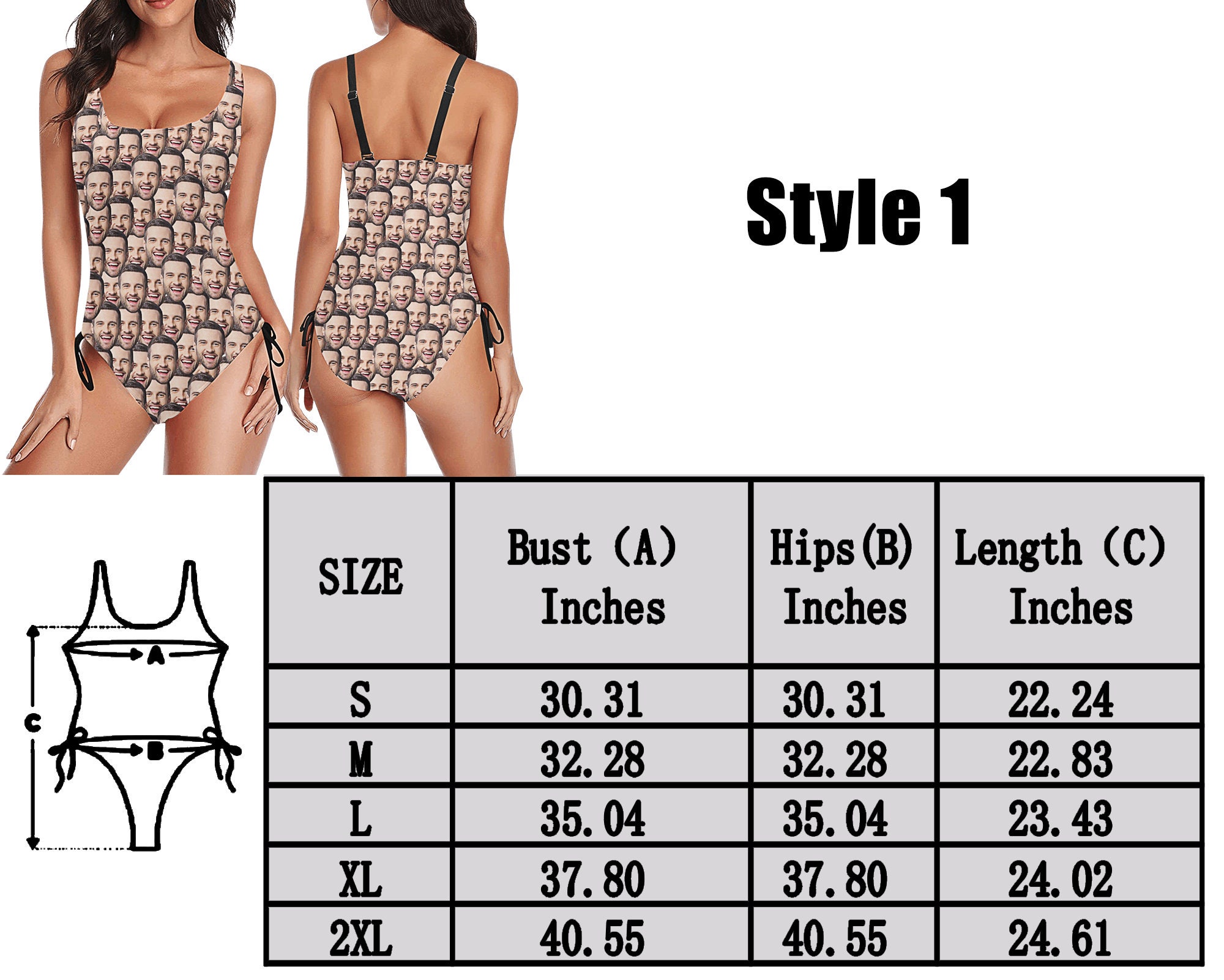 Custom Face Swimsuit/Personalize Bachelorette Swimsuit/Women Swimsuit/Bride bathing Suit/Bachelorette Squad bathing suit/Plus Size Swimsuit