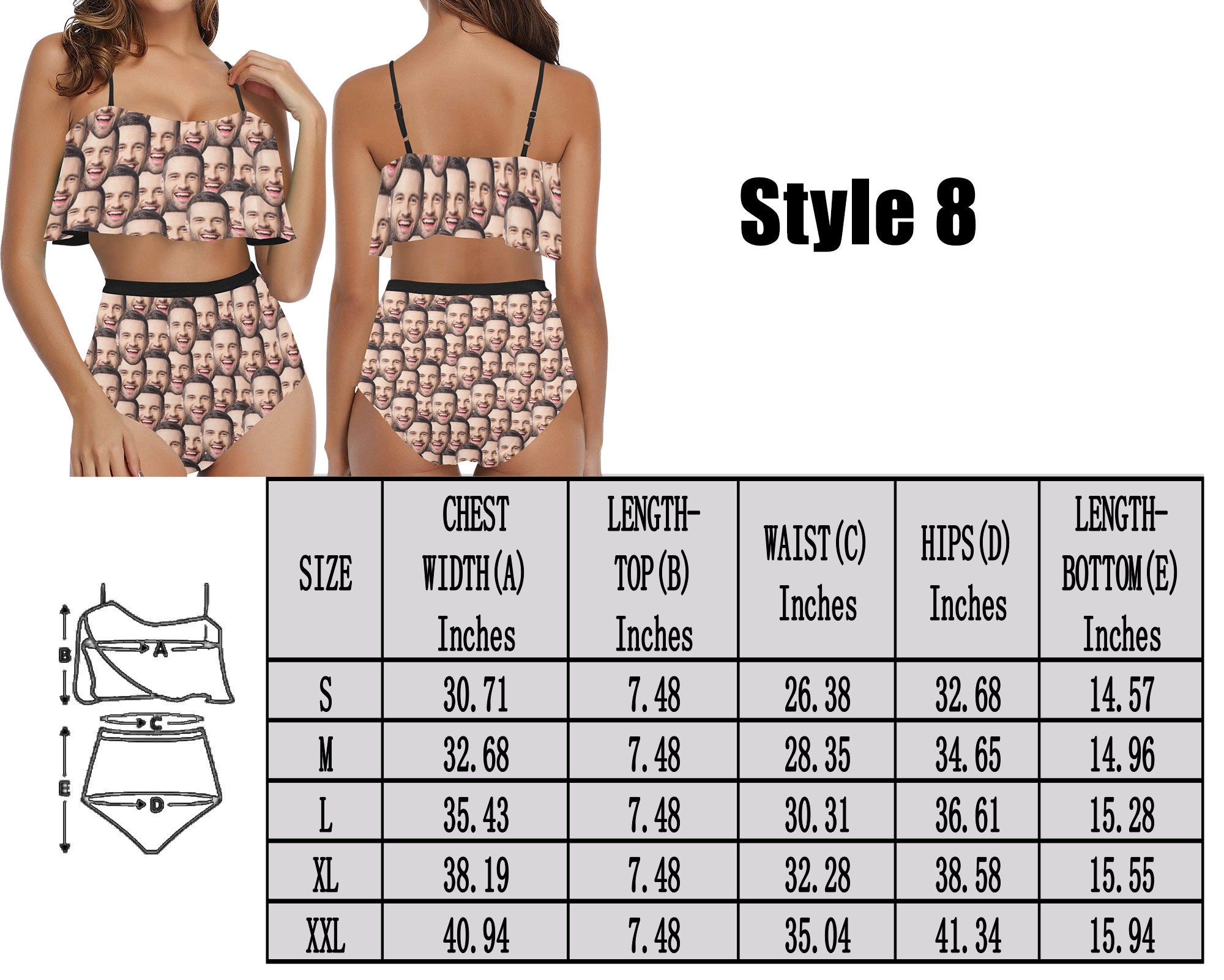 Custom Face Swimsuit/Personalize Bachelorette Swimsuit/Women Swimsuit/Bride bathing Suit/Bachelorette Squad bathing suit/Plus Size Swimsuit