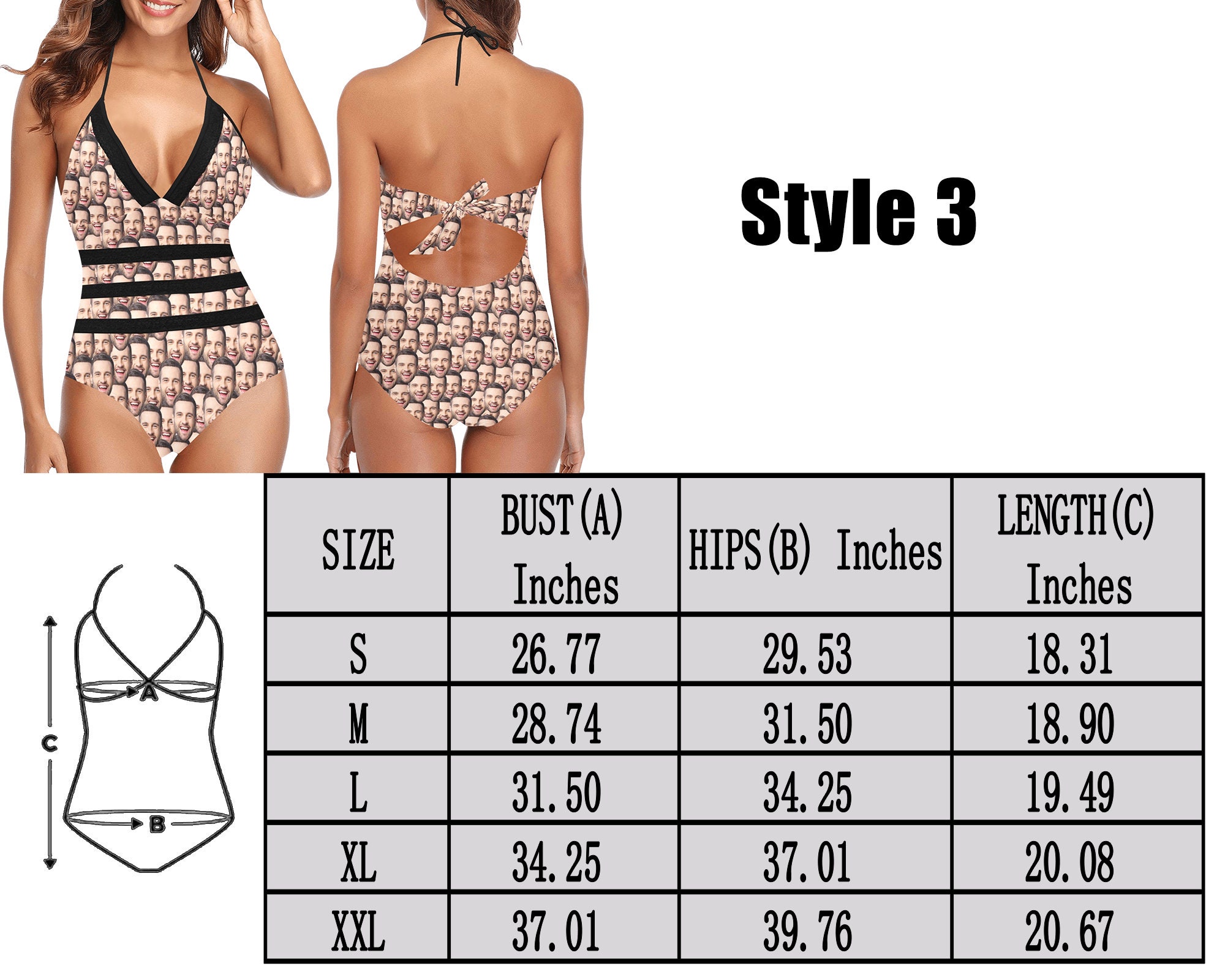 Custom Face Swimsuit/Personalize Bachelorette Swimsuit/Women Swimsuit/Bride bathing Suit/Bachelorette Squad bathing suit/Plus Size Swimsuit